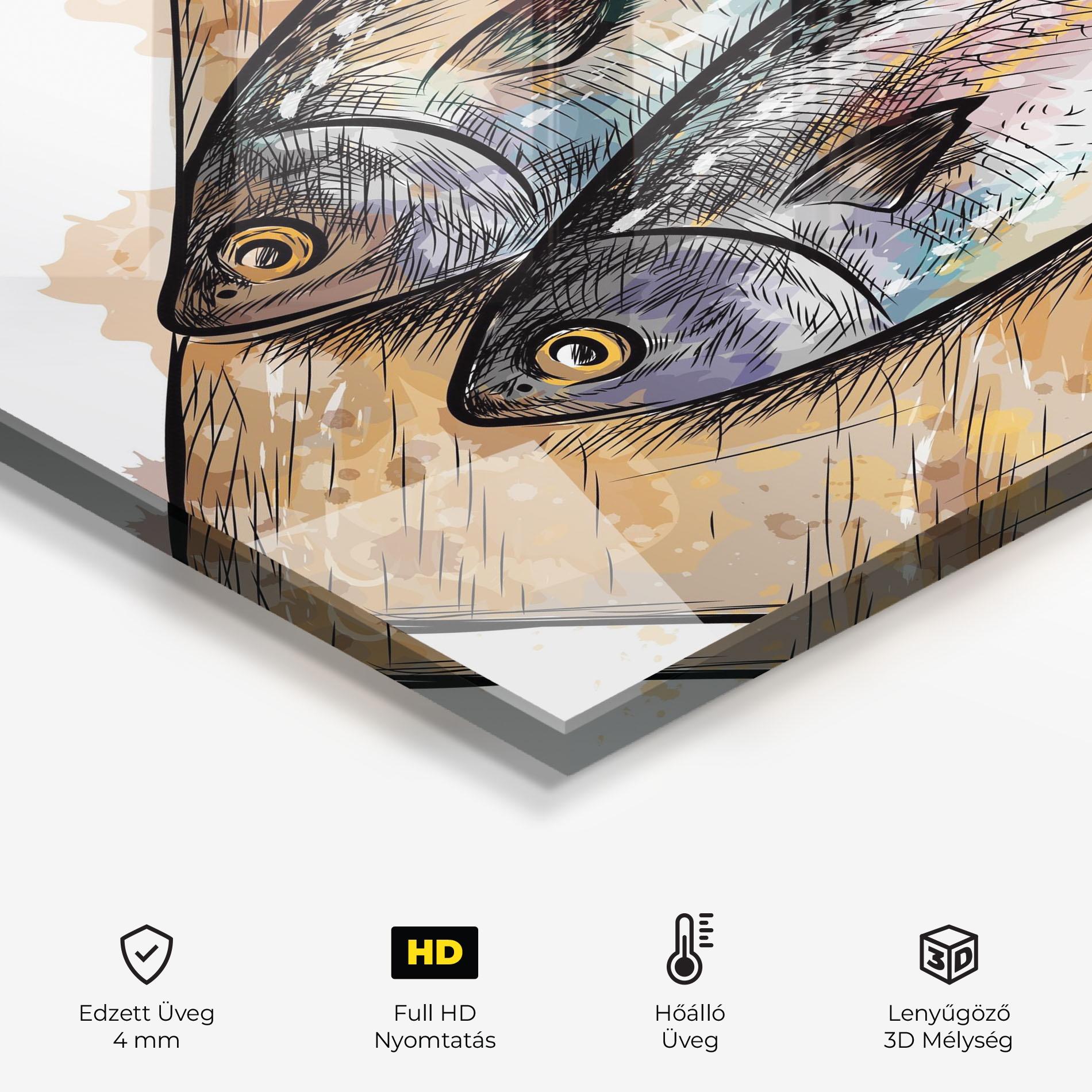 Konyhai üveg hátfal Grilled Fish mockup 2