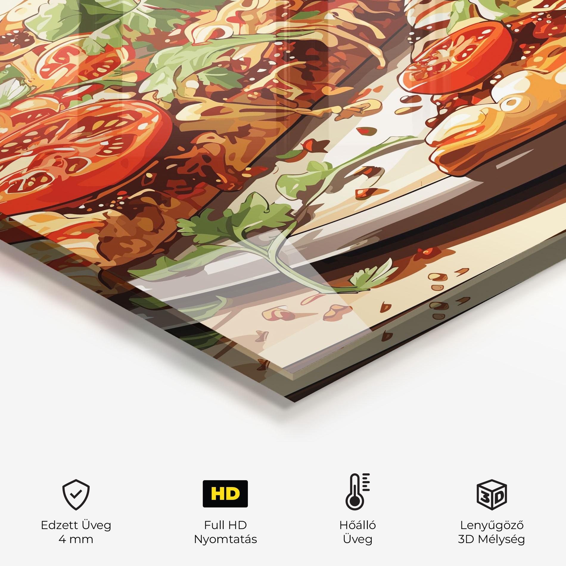 Konyhai üveg hátfal Pizza View mockup 2
