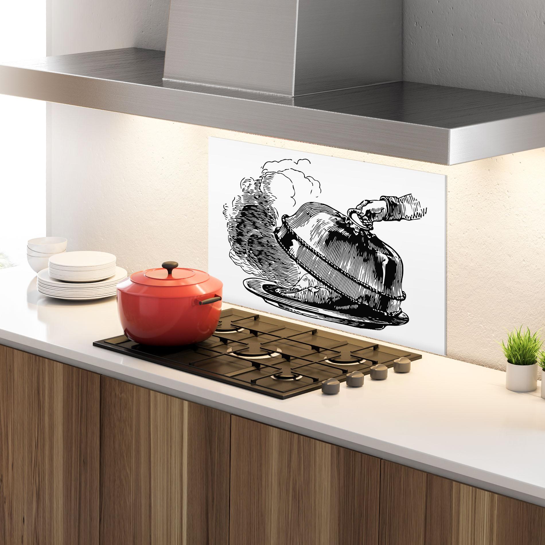 Konyhai üveg hátfal Hot Food mockup 4