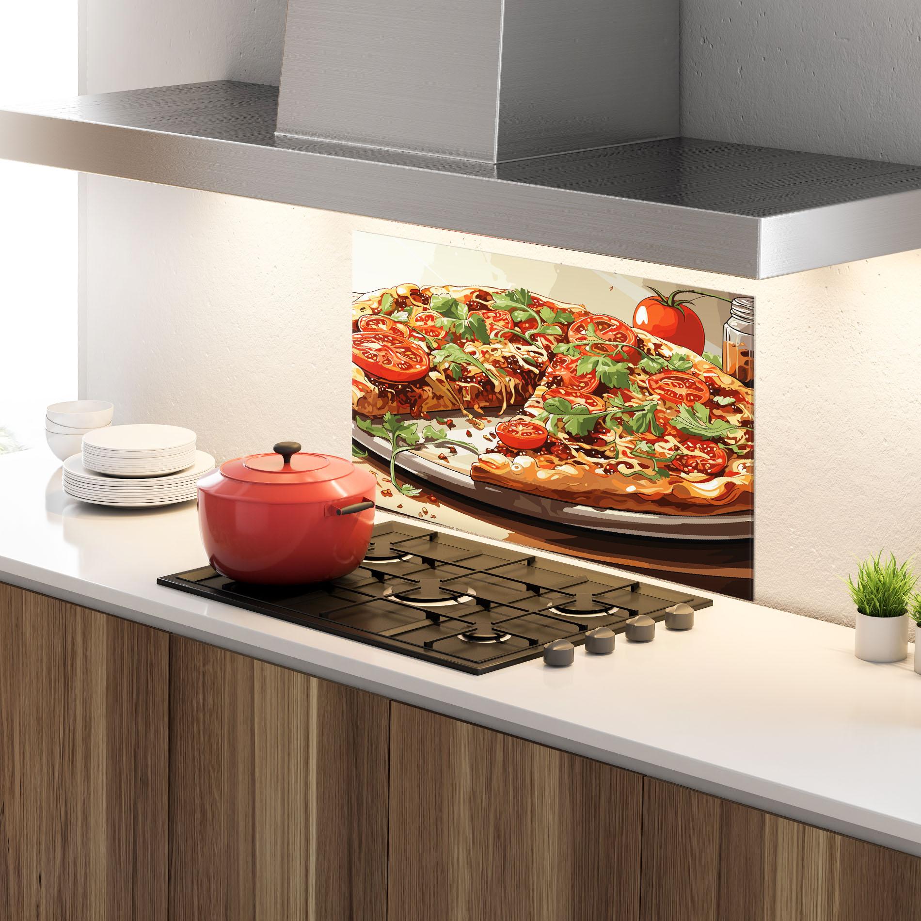 Konyhai üveg hátfal Pizza View mockup 4