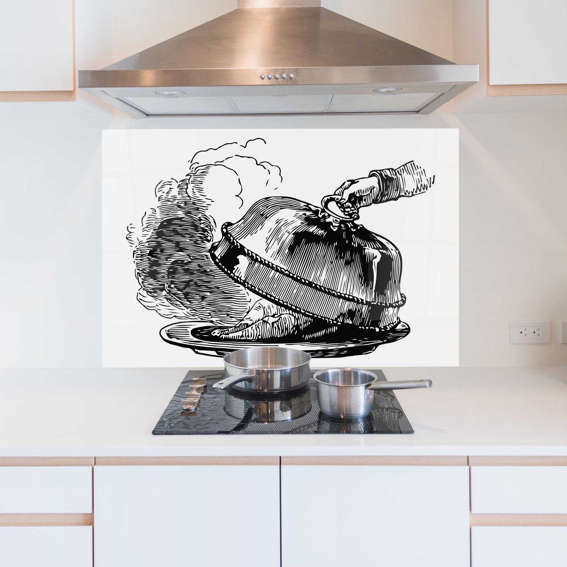 Konyhai üveg hátfal Hot Food mockup 5