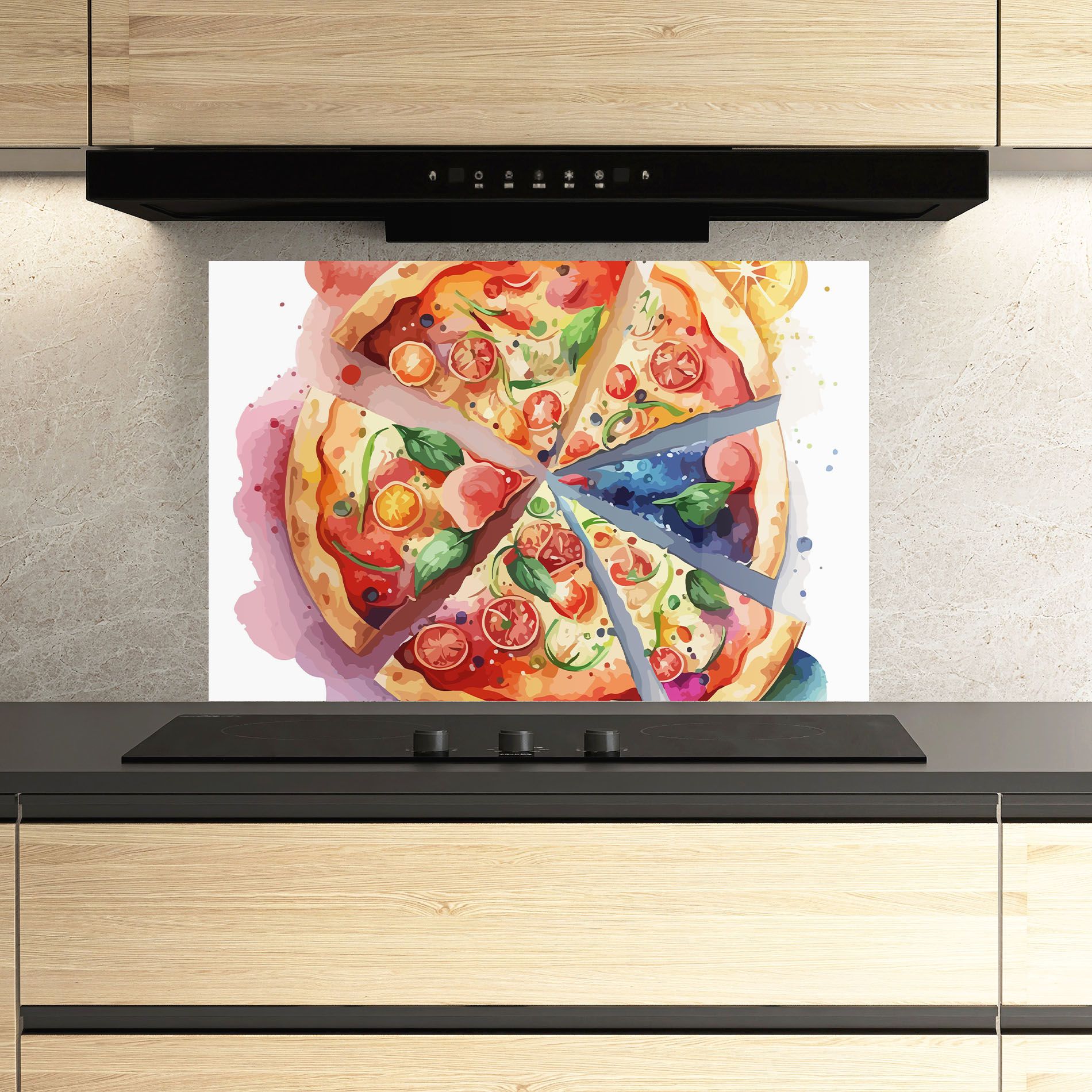 Watercolor Pizza mockup 3