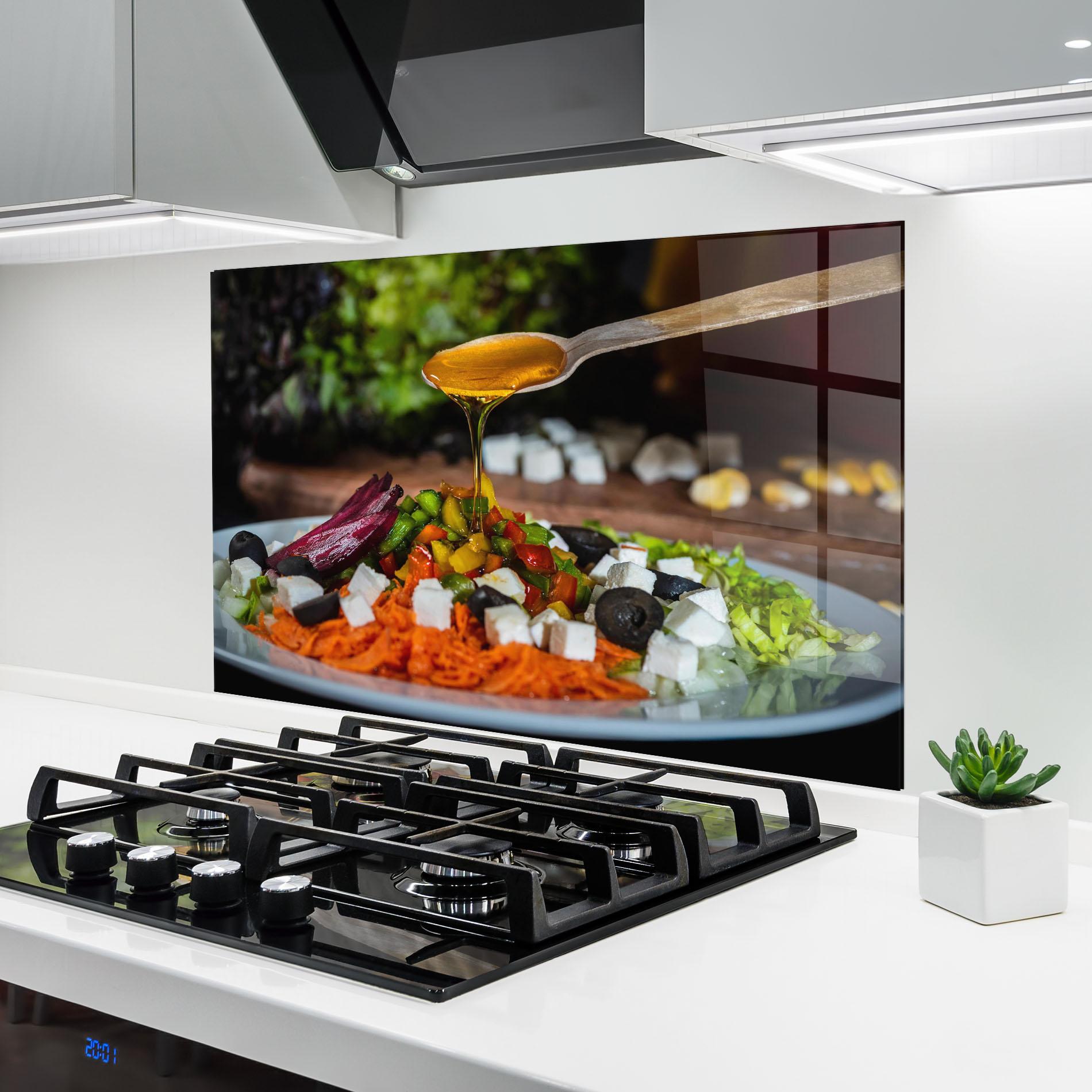 Konyhai üveg hátfal Honey Over Food mockup 6