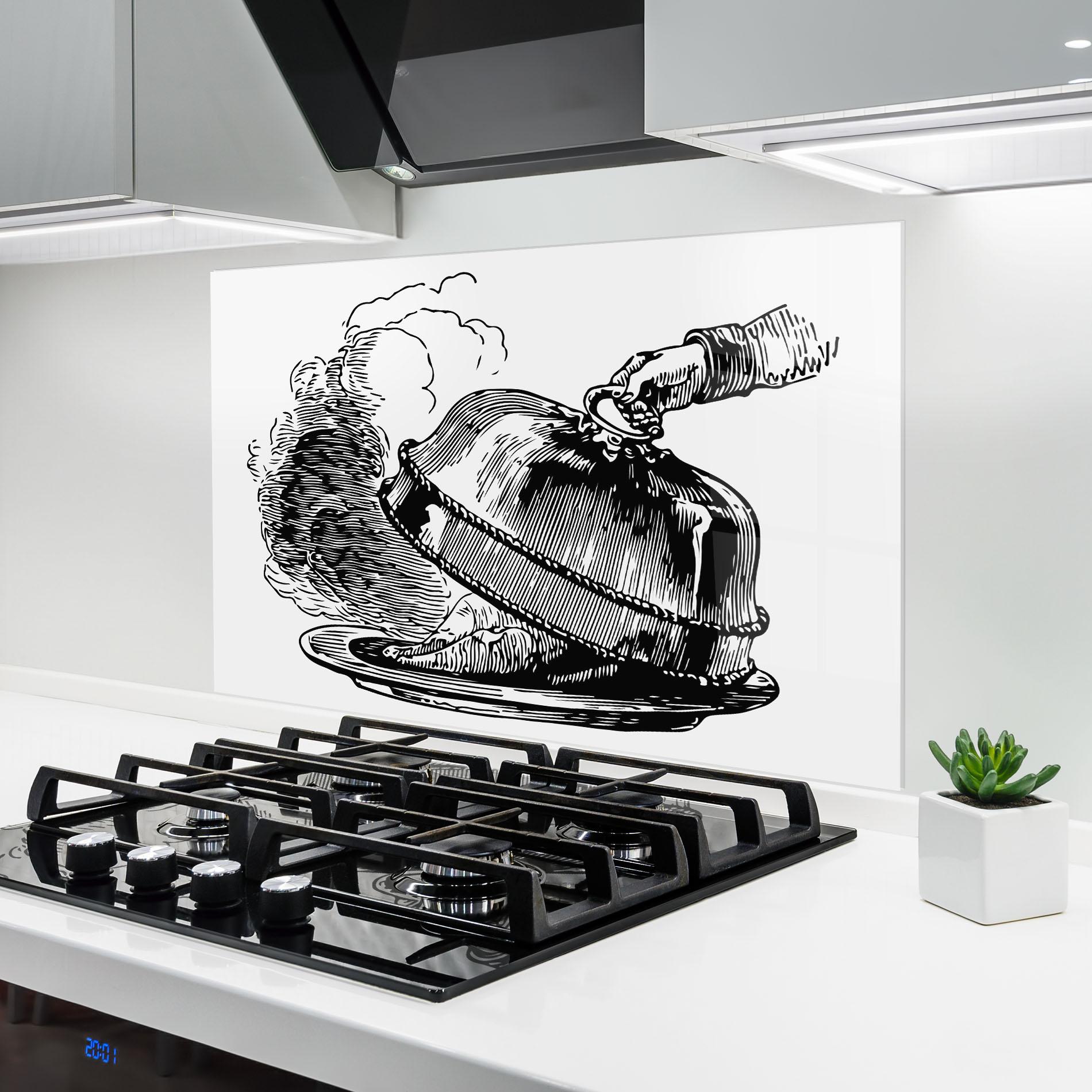 Konyhai üveg hátfal Hot Food mockup 6