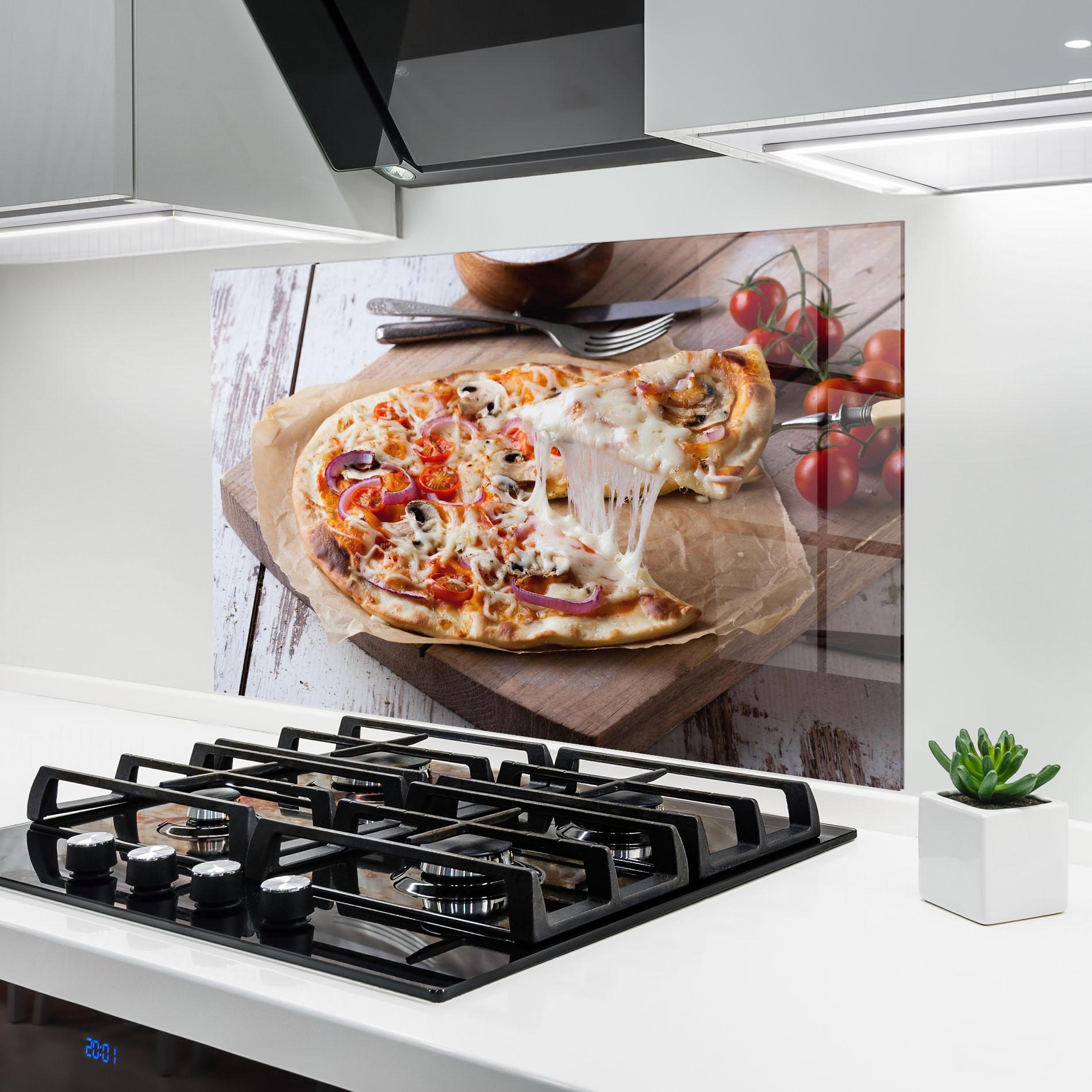 Konyhai üveg hátfal Pizza mockup 6