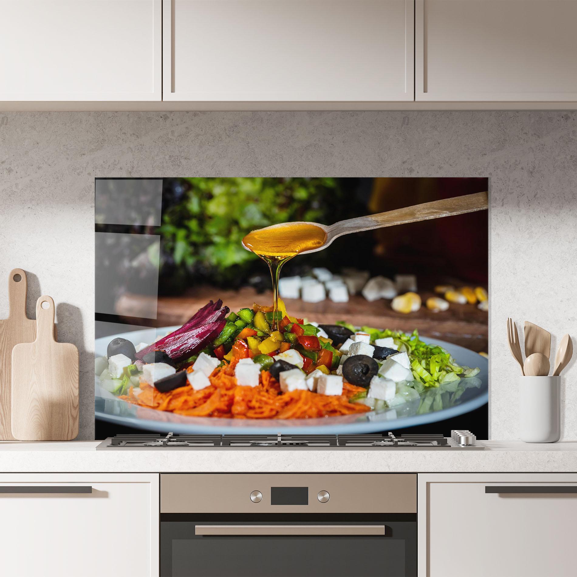 Konyhai üveg hátfal Honey Over Food mockup 7