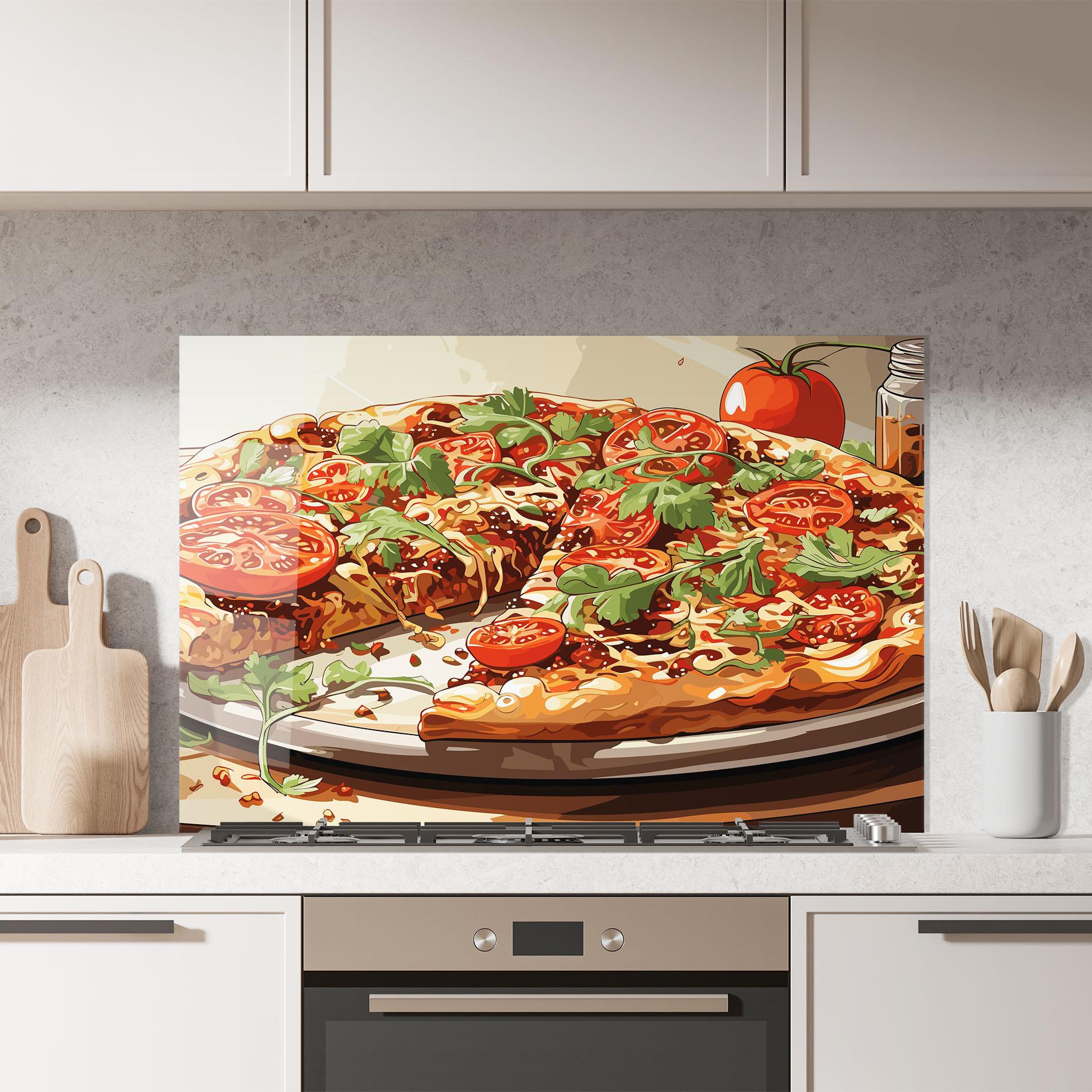 Konyhai üveg hátfal Pizza View mockup 7