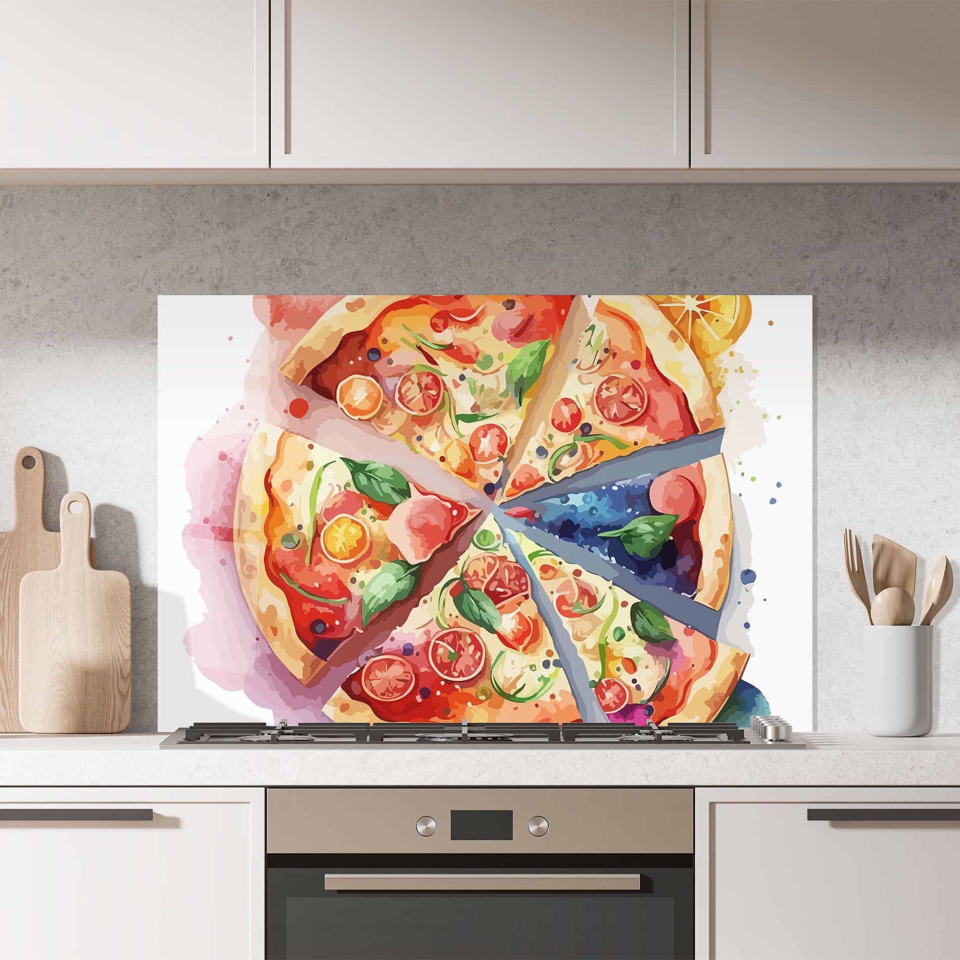 Watercolor Pizza mockup 7