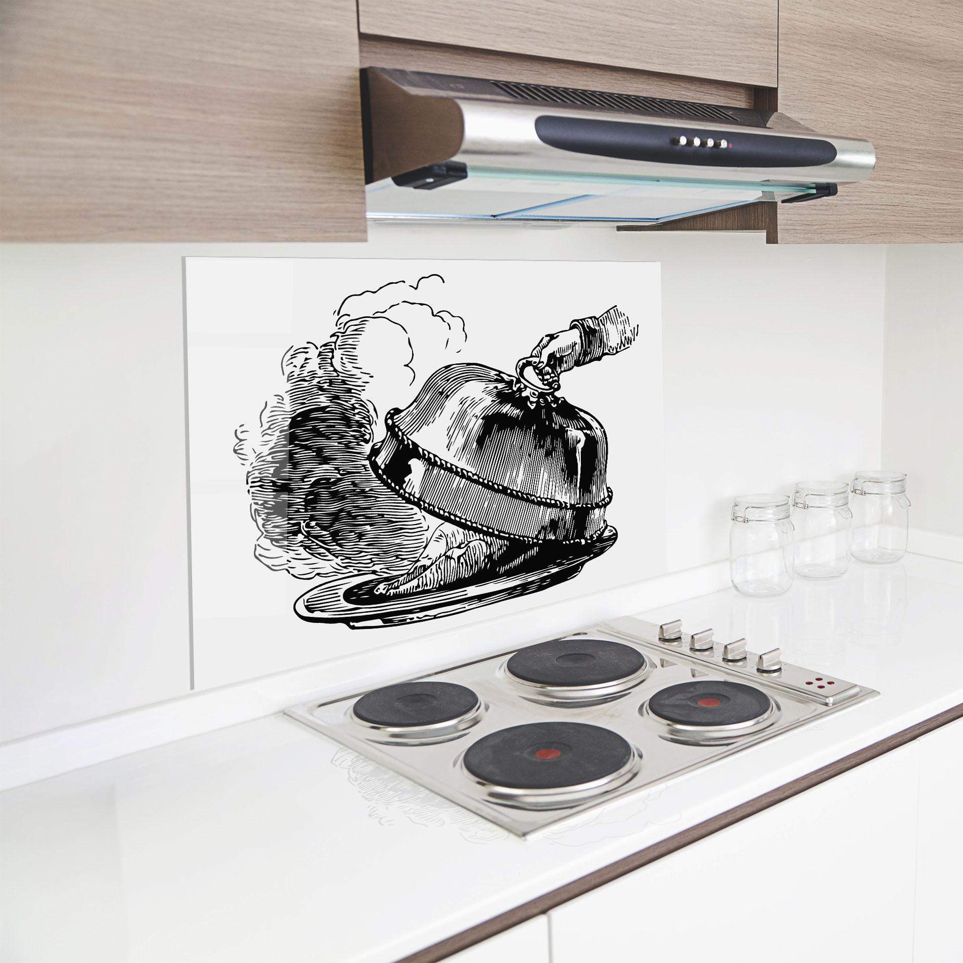 Konyhai üveg hátfal Hot Food mockup 8