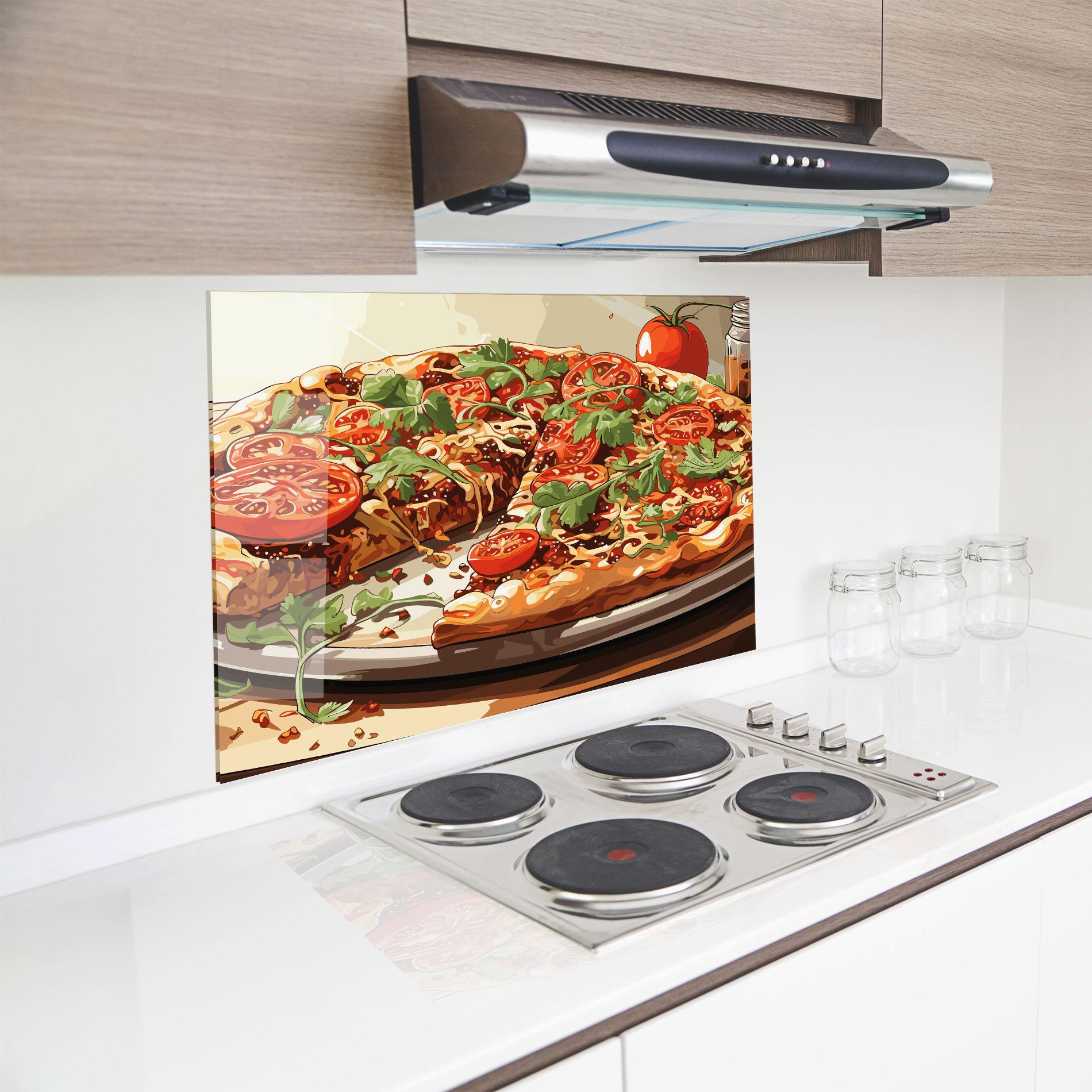 Konyhai üveg hátfal Pizza View mockup 8