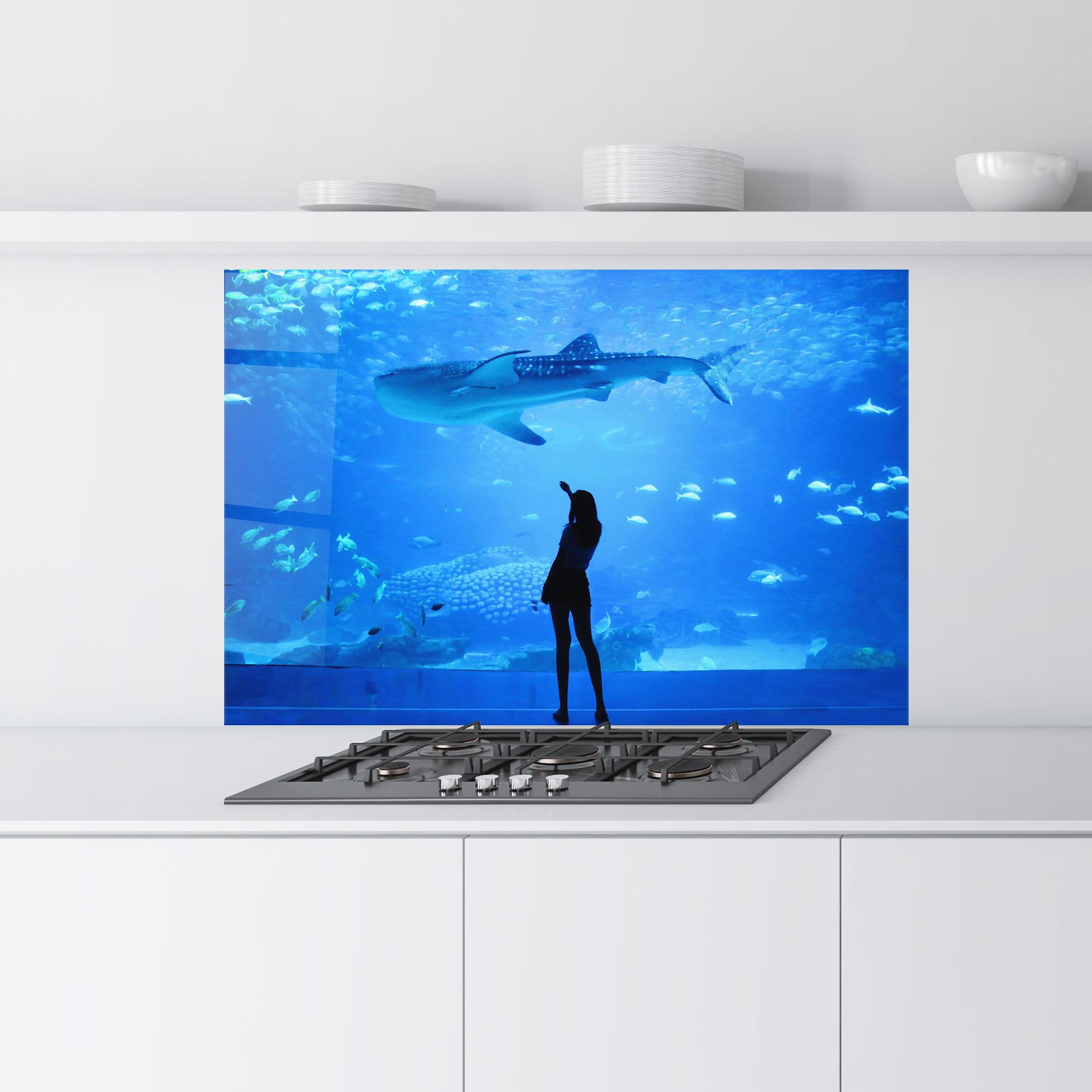 Konyhai üveg hátfal Aquarium Girl mockup 9