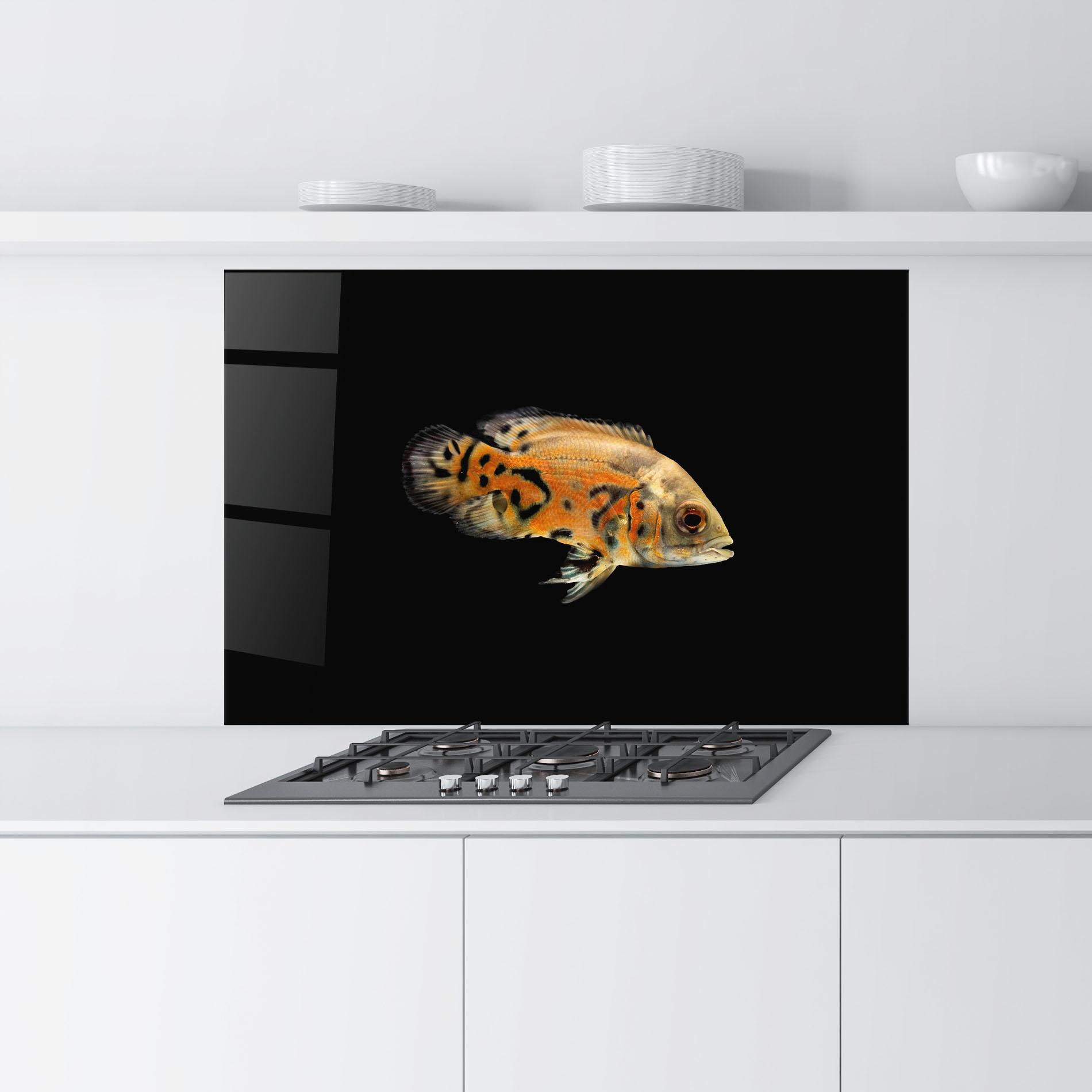 Konyhai üveg hátfal Cute Brown Fish mockup 9