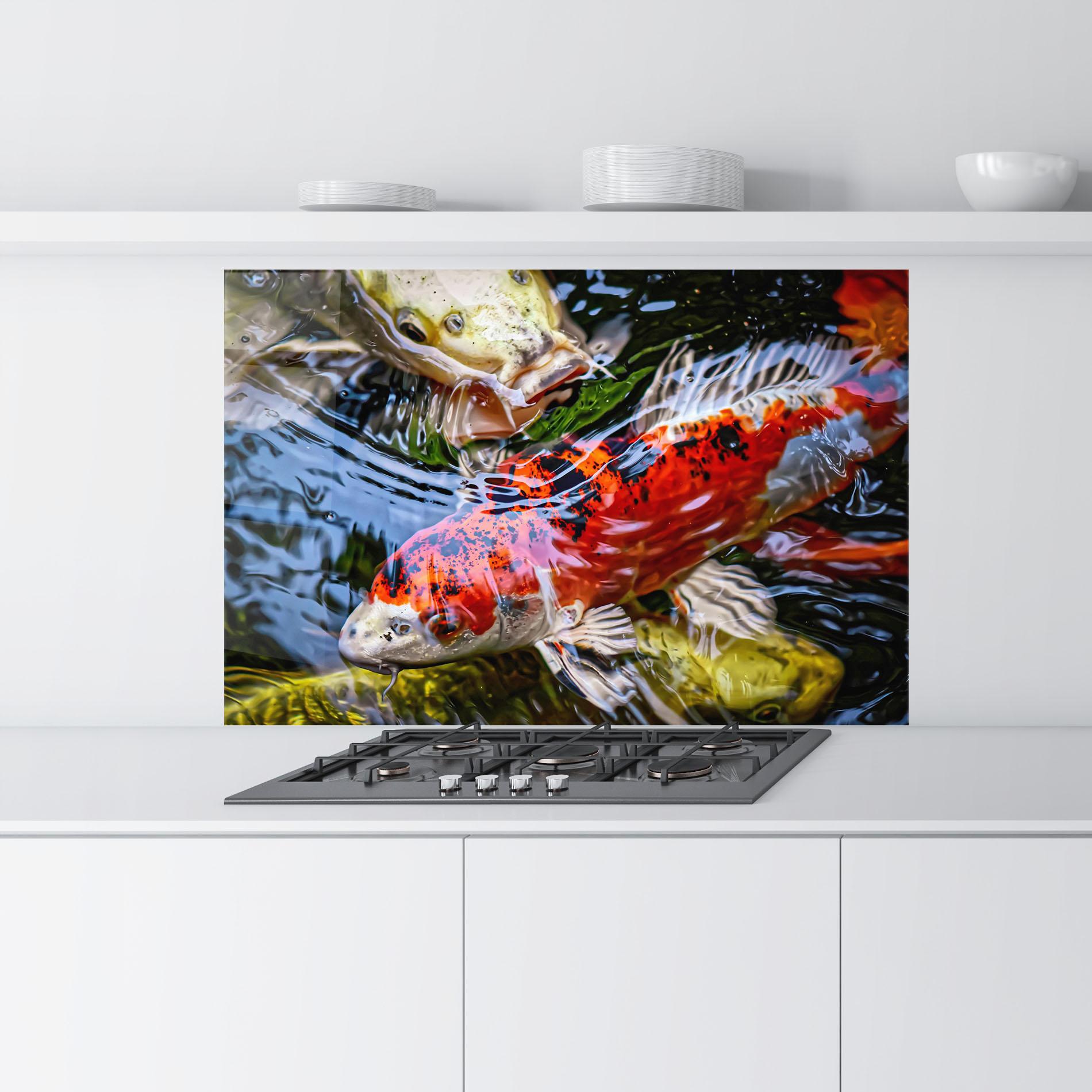 Konyhai üveg hátfal Koi mockup 9