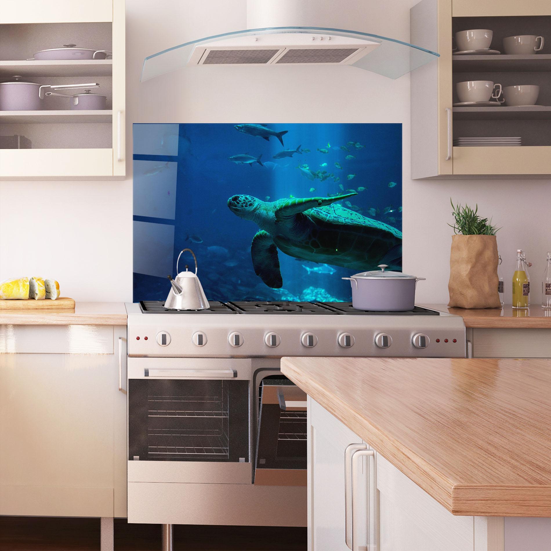 Konyhai üveg hátfal Green Turtule mockup 1