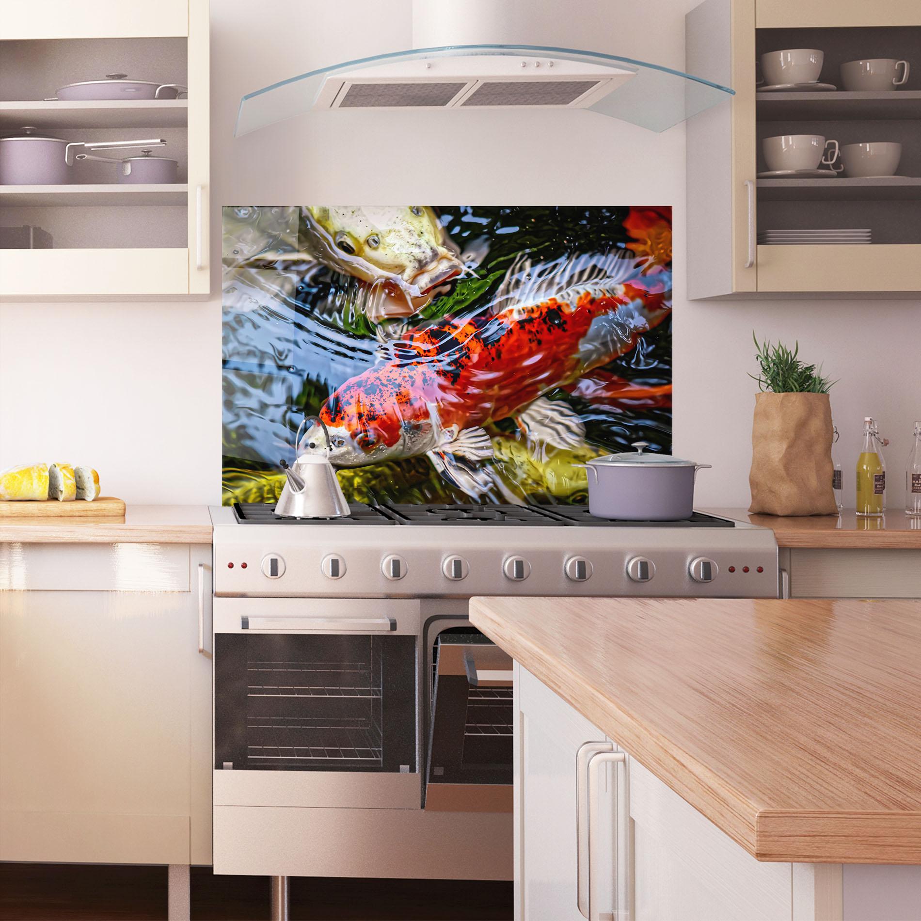 Konyhai üveg hátfal Koi mockup 1