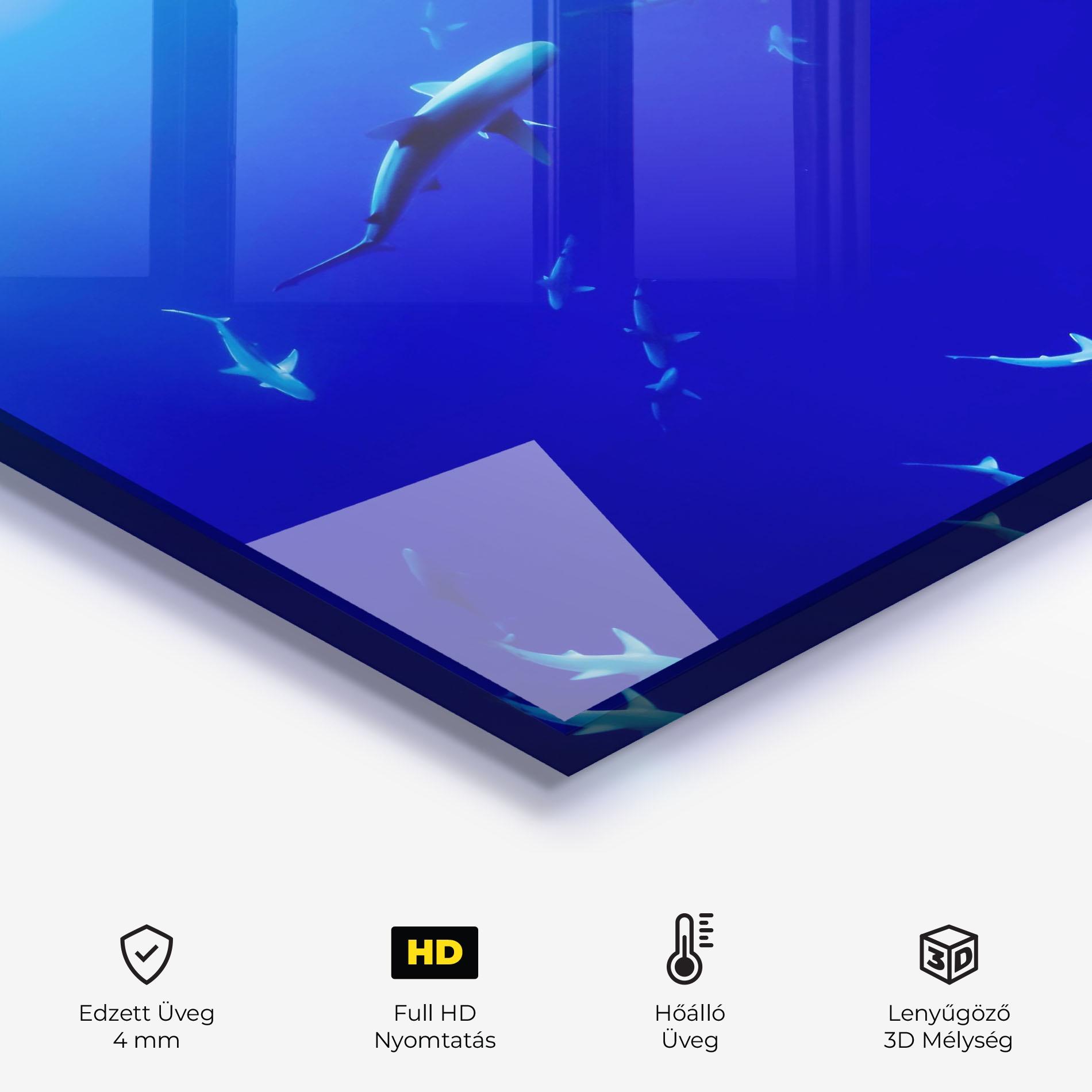 Konyhai üveg hátfal Baby Sharks mockup 2