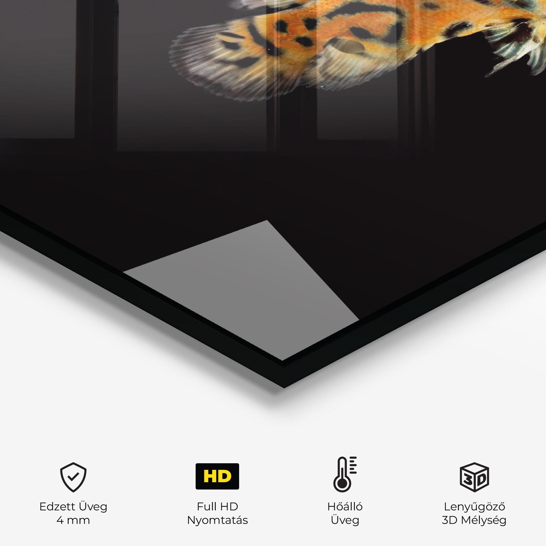 Konyhai üveg hátfal Cute Brown Fish mockup 2