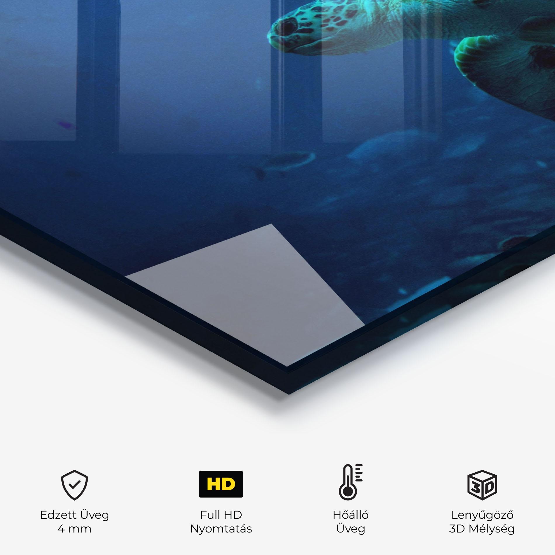 Konyhai üveg hátfal Green Turtule mockup 2