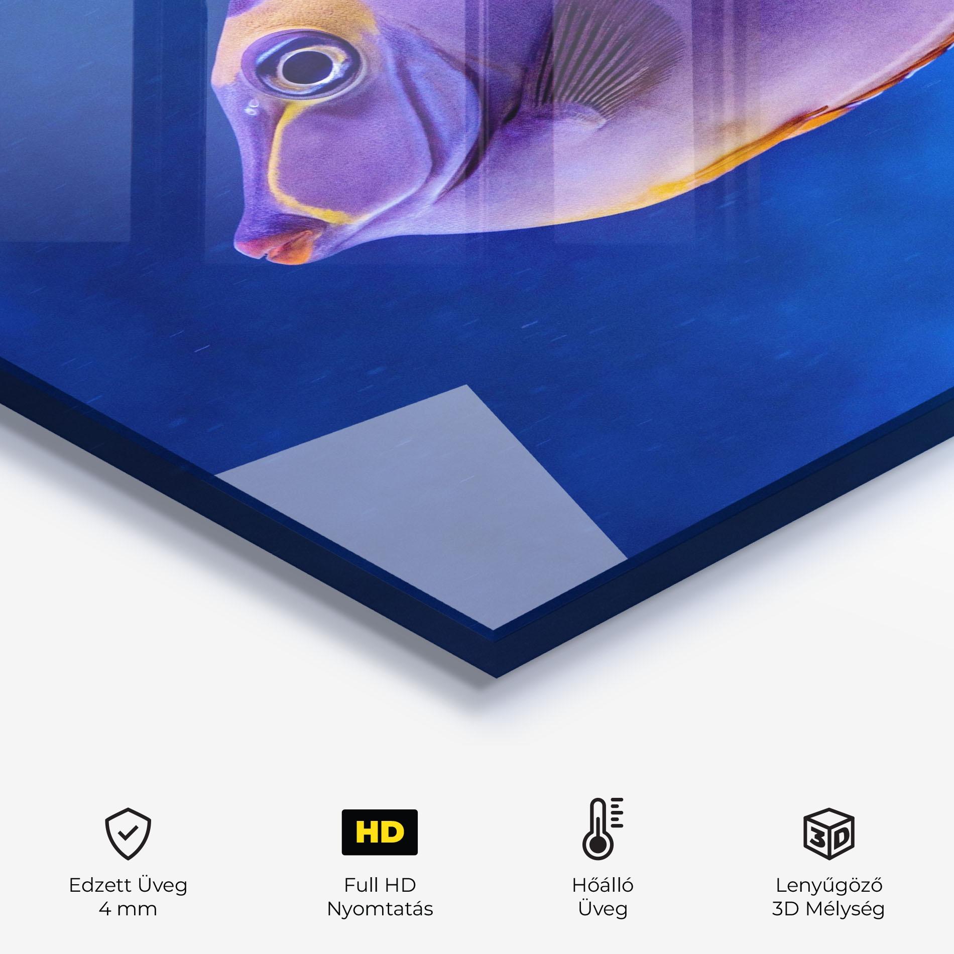 Konyhai üveg hátfal Pink Lips Fish mockup 2