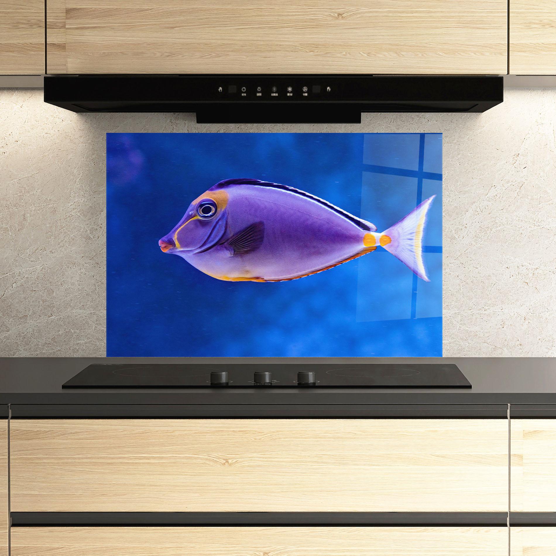 Konyhai üveg hátfal Pink Lips Fish mockup 3