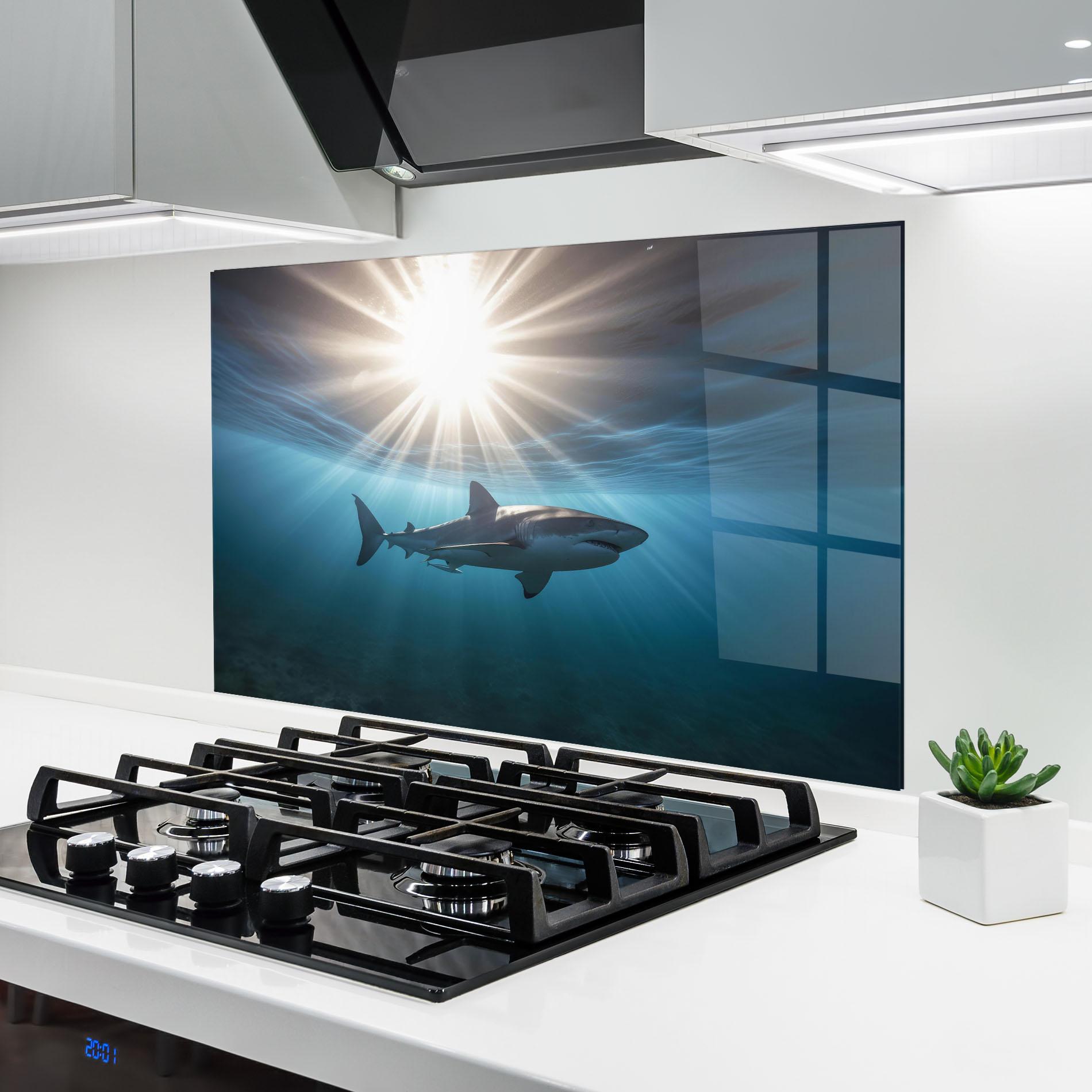 Konyhai üveg hátfal Big Shark mockup 6