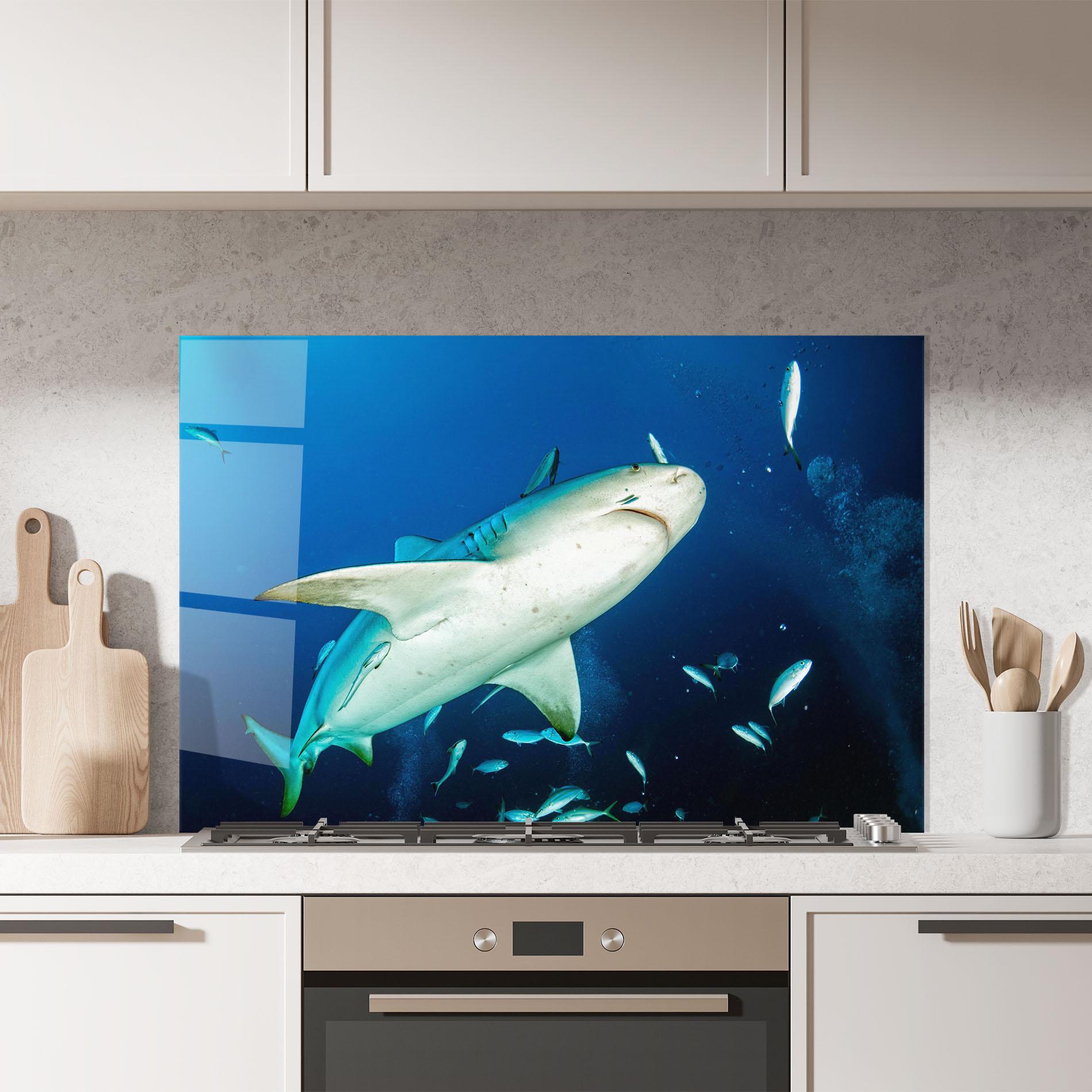 Konyhai üveg hátfal Bull Shark mockup 7