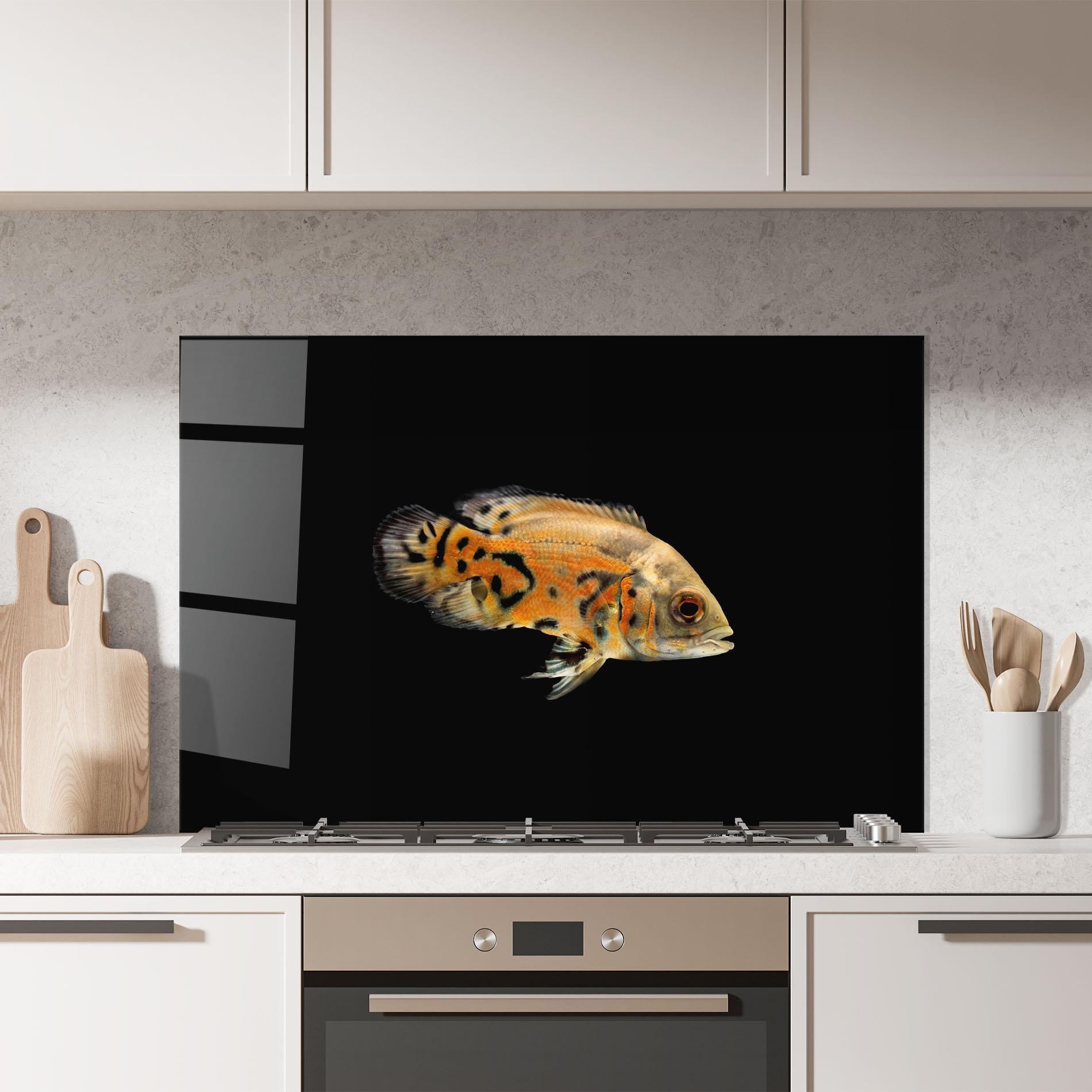 Konyhai üveg hátfal Cute Brown Fish mockup 7