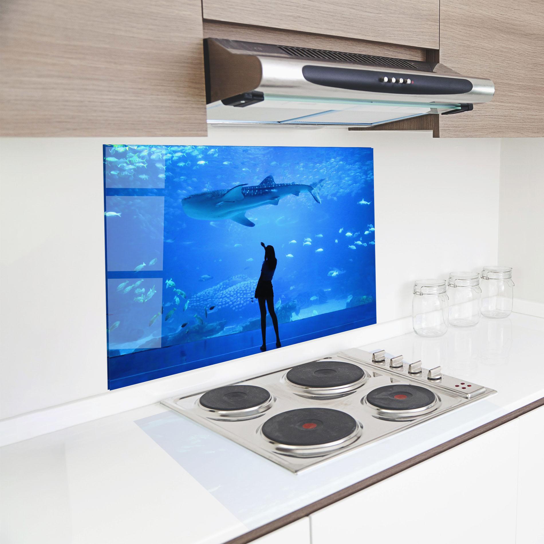 Konyhai üveg hátfal Aquarium Girl mockup 8