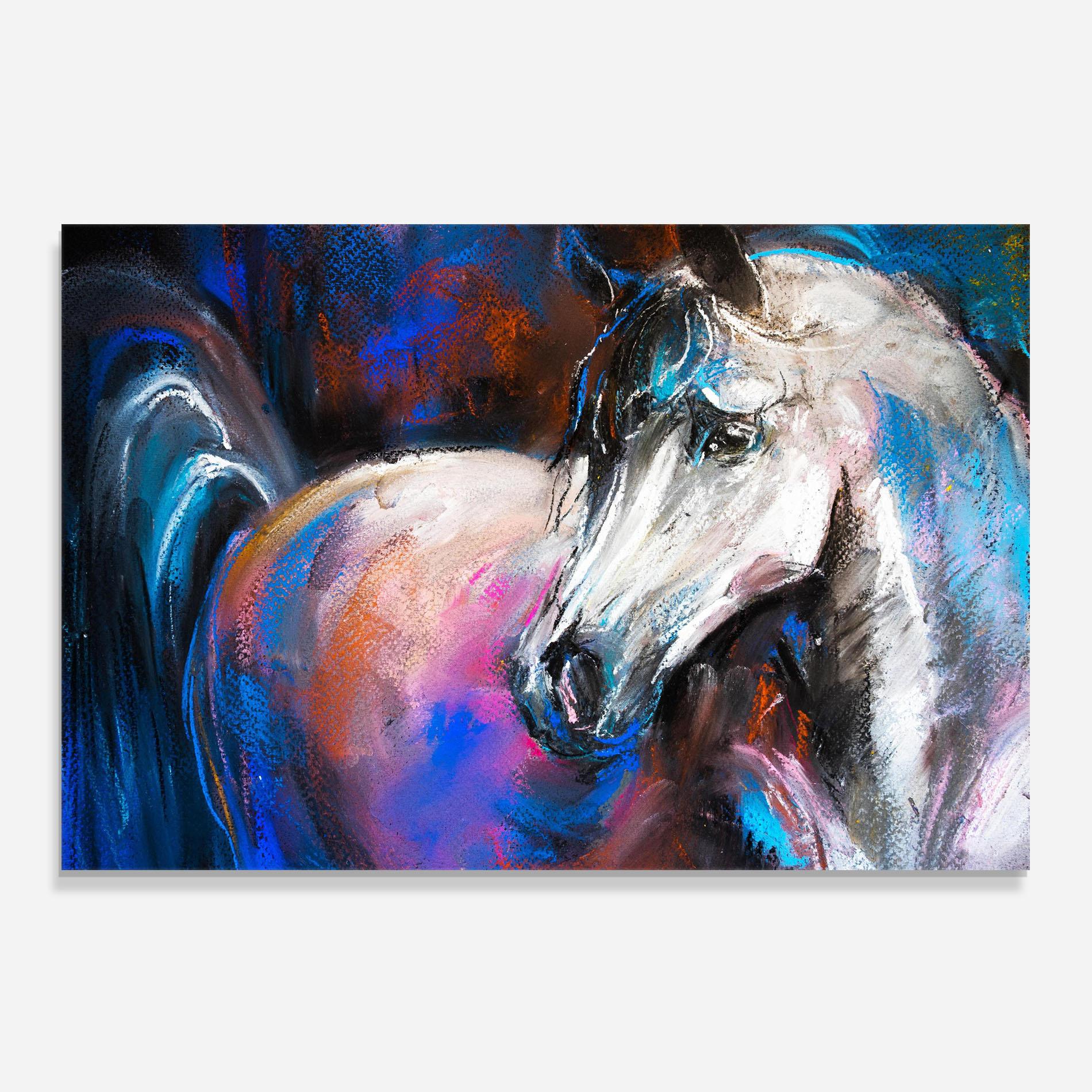 Konyhai üveg hátfal Shades Of Horse mockup 0