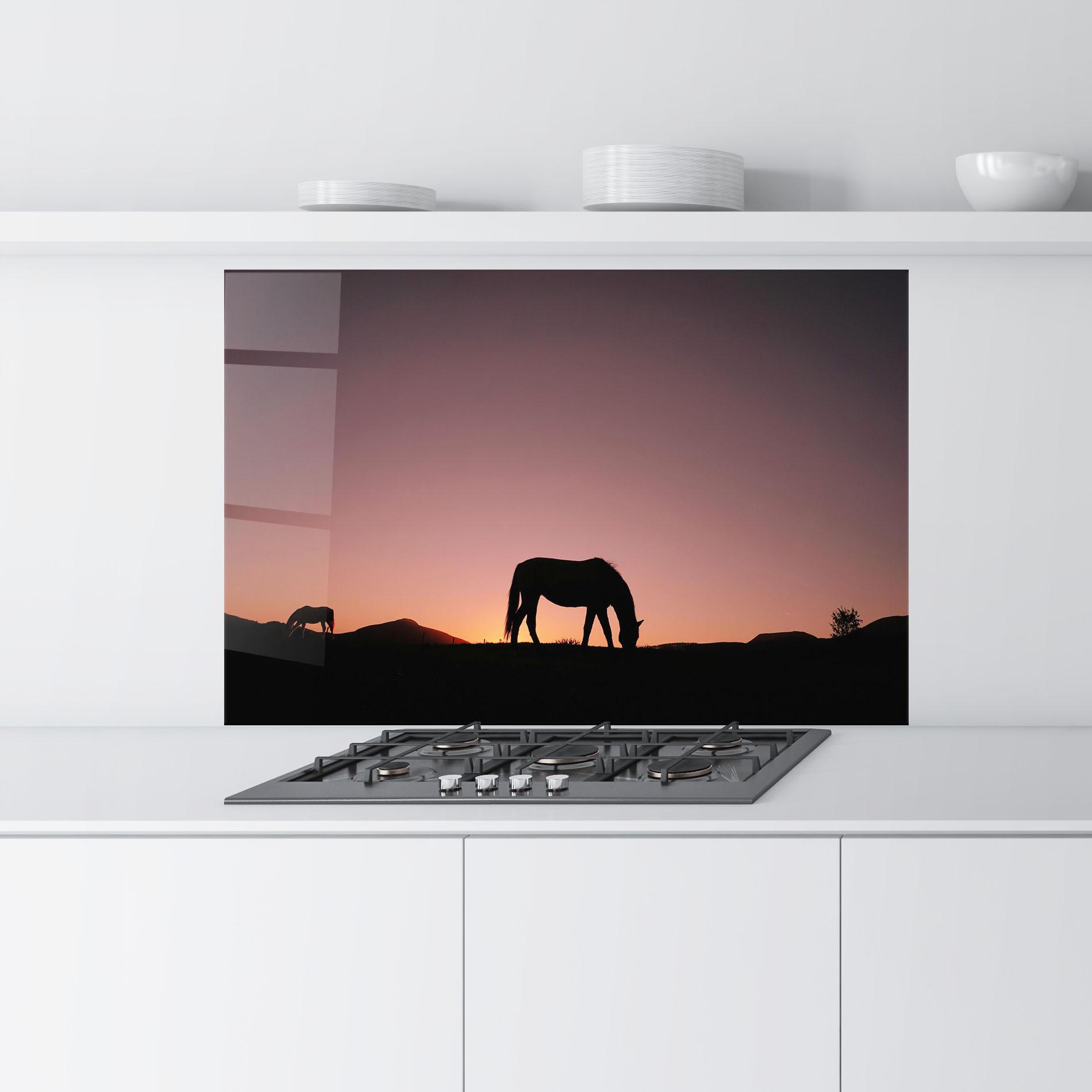 Konyhai üveg hátfal Horse Silhouette mockup 9