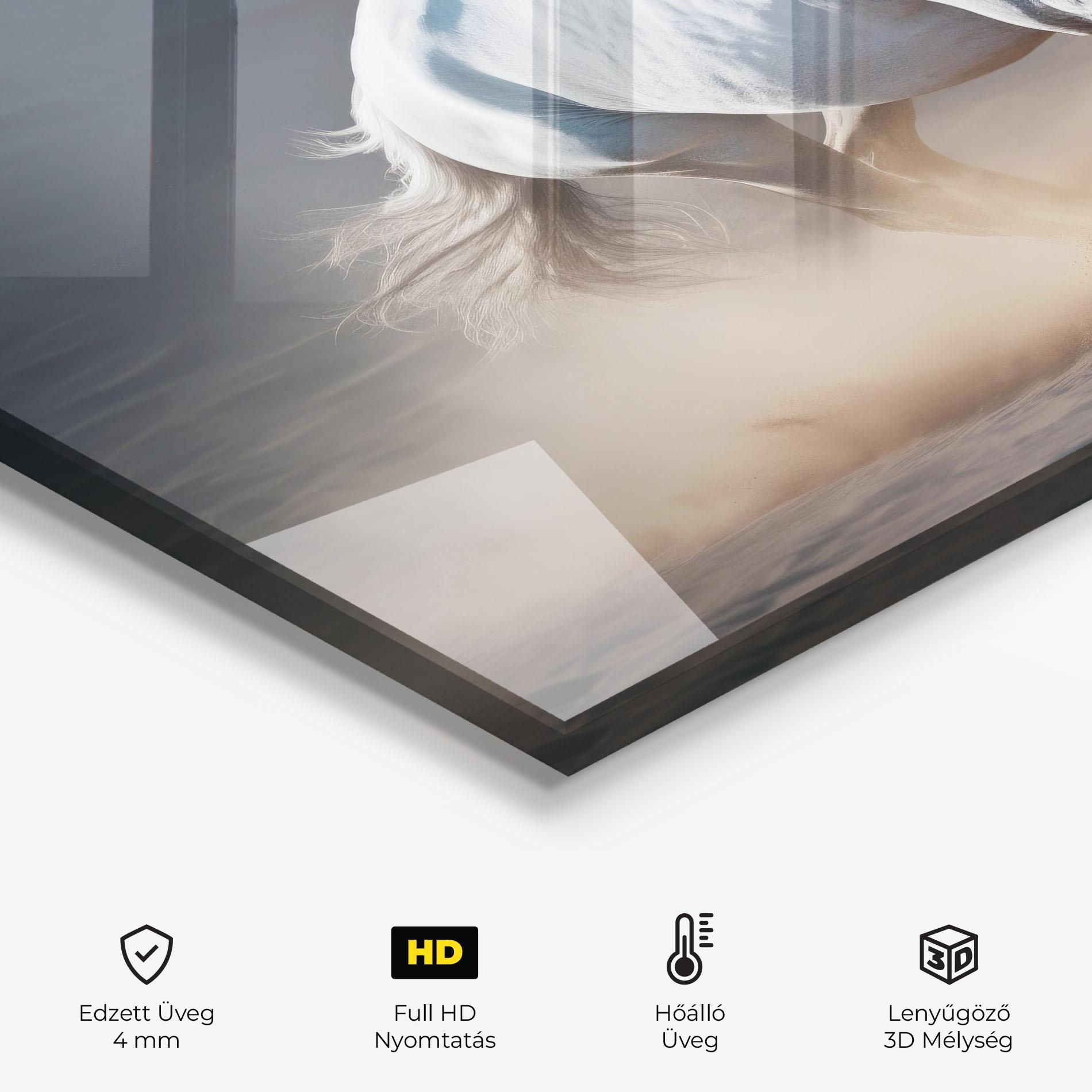 Konyhai üveg hátfal Desert Horse mockup 2