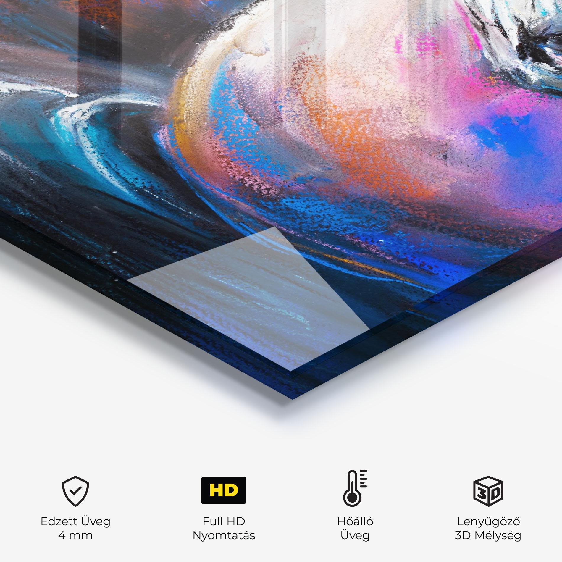 Konyhai üveg hátfal Shades Of Horse mockup 2