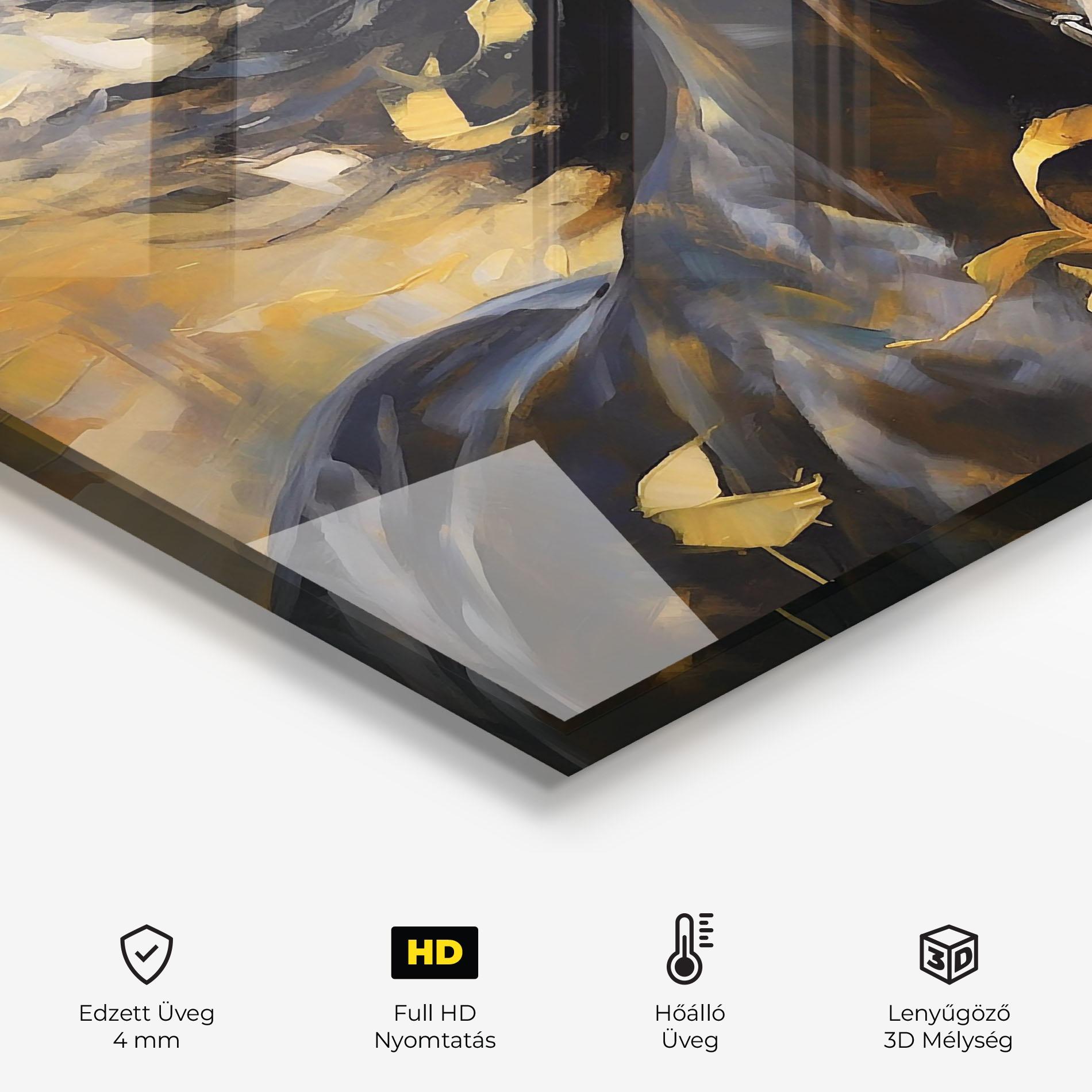 Konyhai üveg hátfal Yellow Roses Horse mockup 2