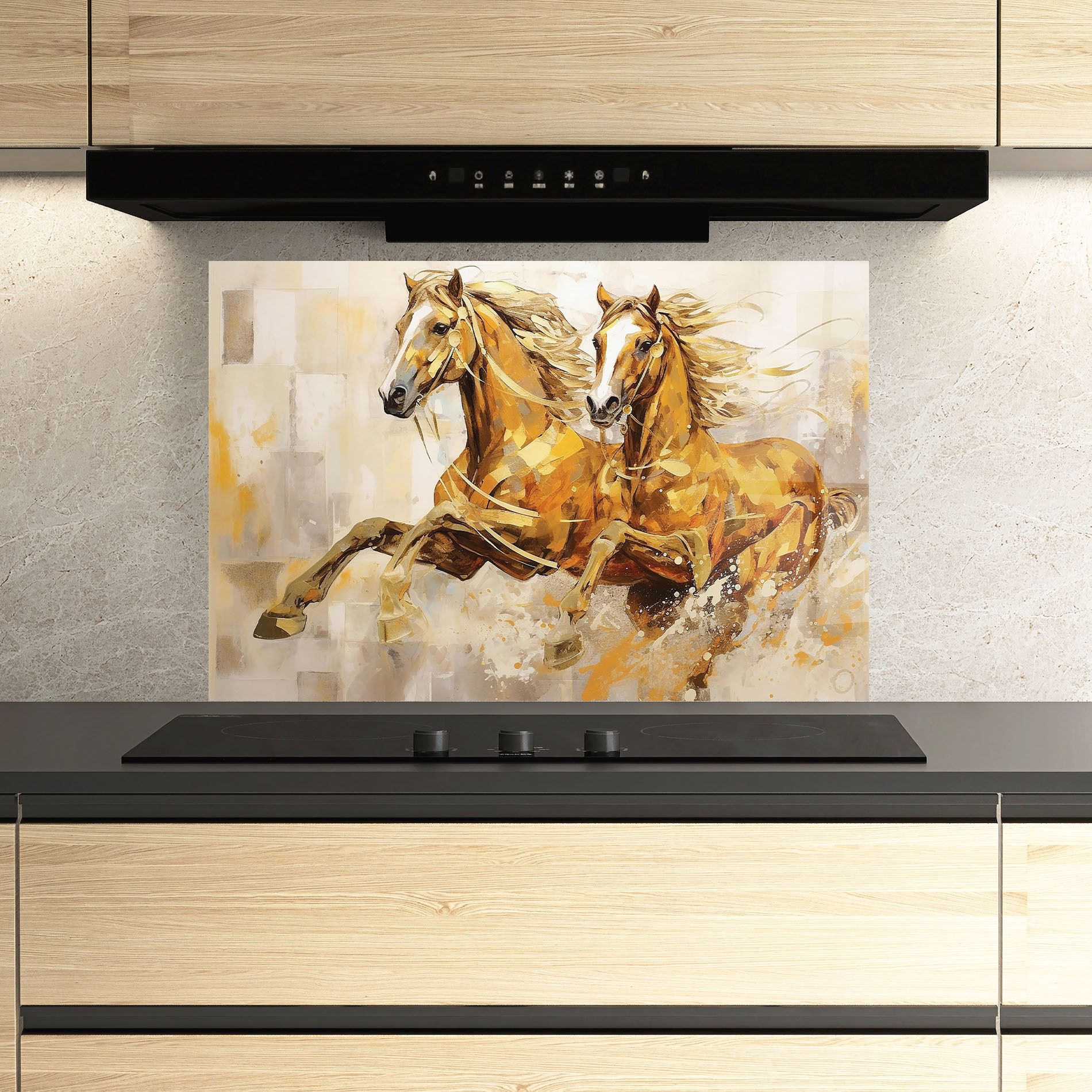 Light Brown Horses Running mockup 3