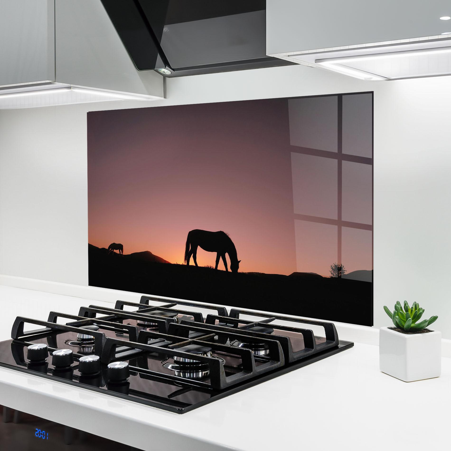 Konyhai üveg hátfal Horse Silhouette mockup 6
