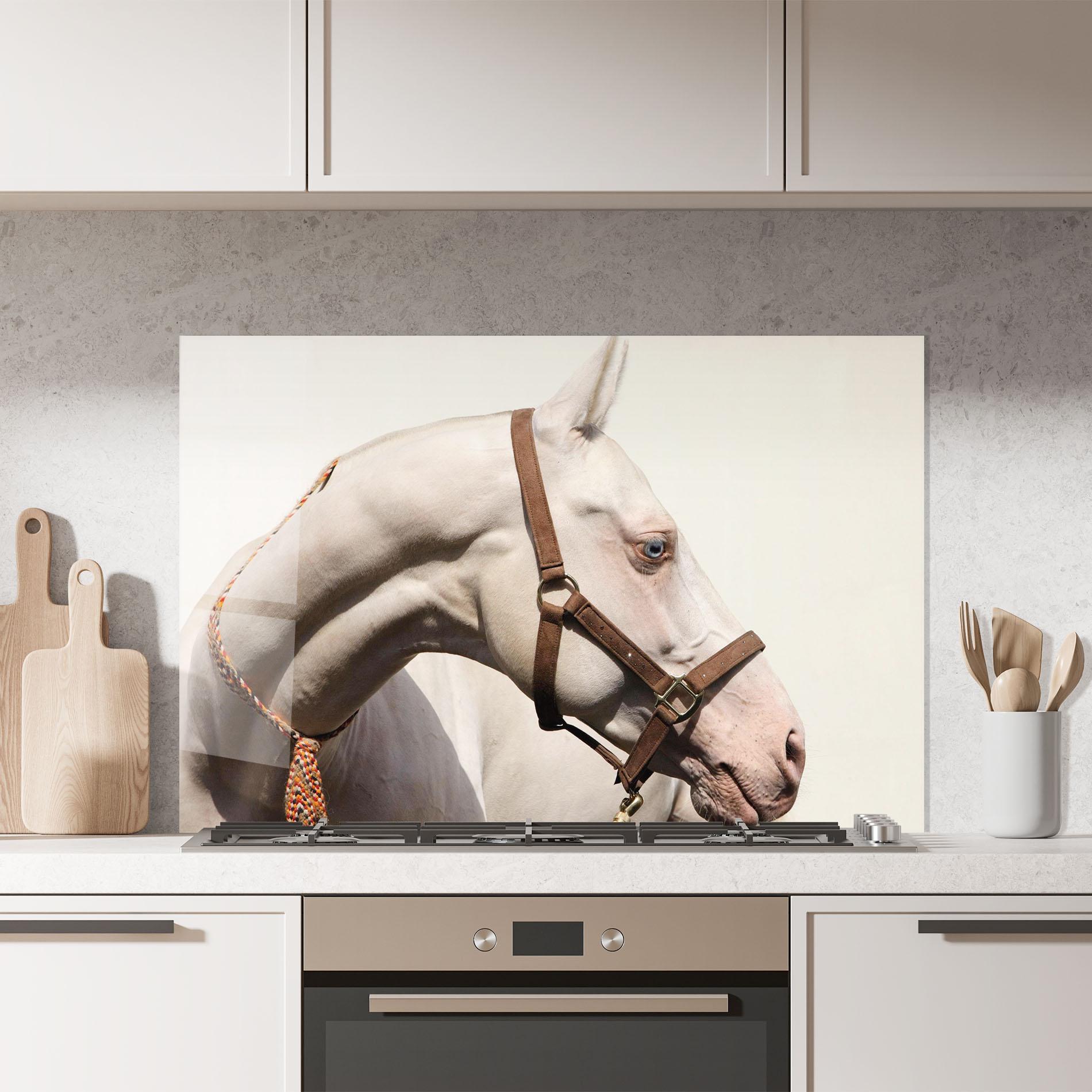 Konyhai üveg hátfal Blue Eye Horse mockup 7