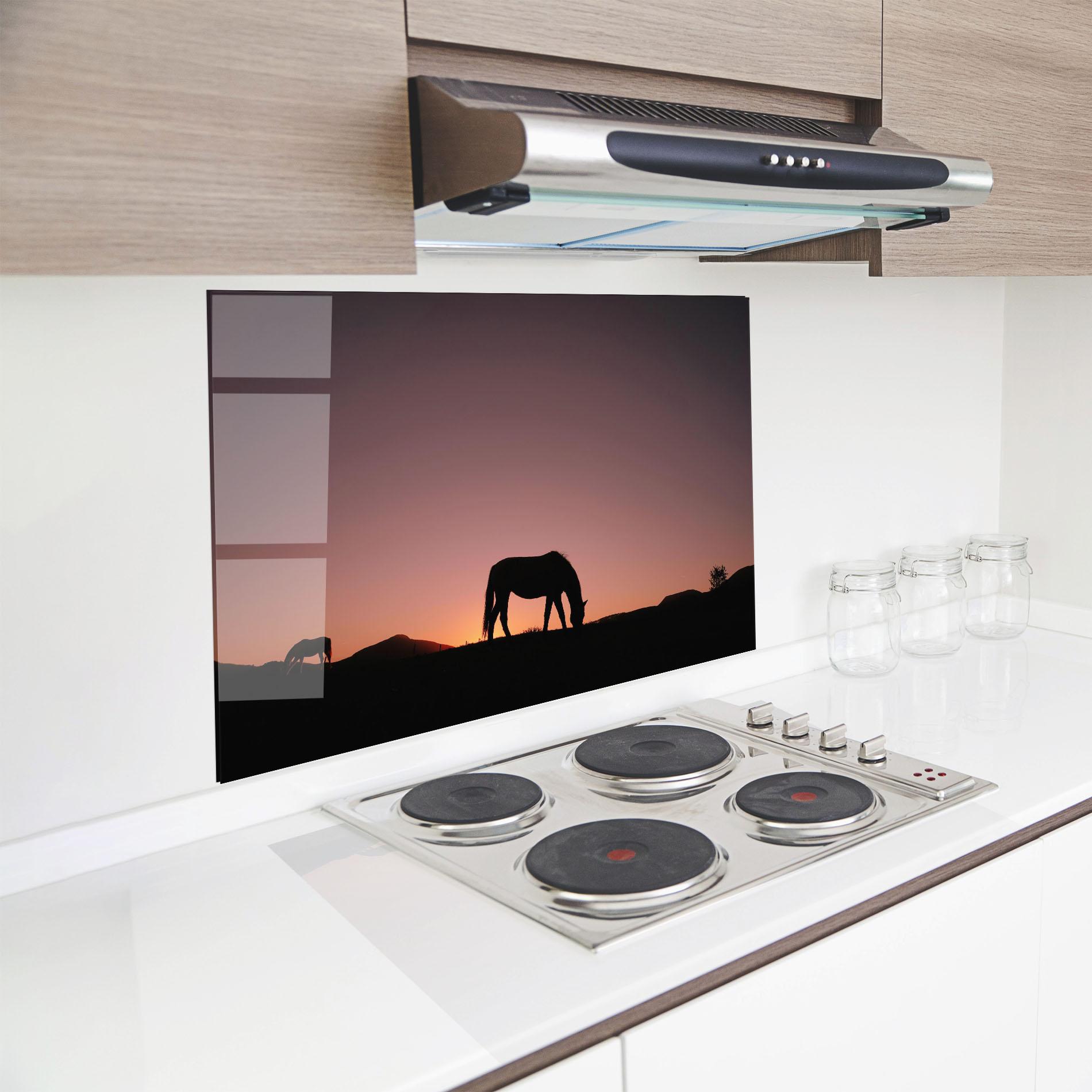 Konyhai üveg hátfal Horse Silhouette mockup 8