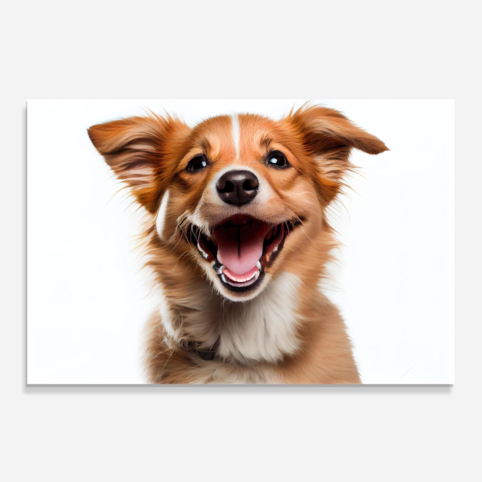 Konyhai üveg hátfal Happy Smiling Dog mockup 0
