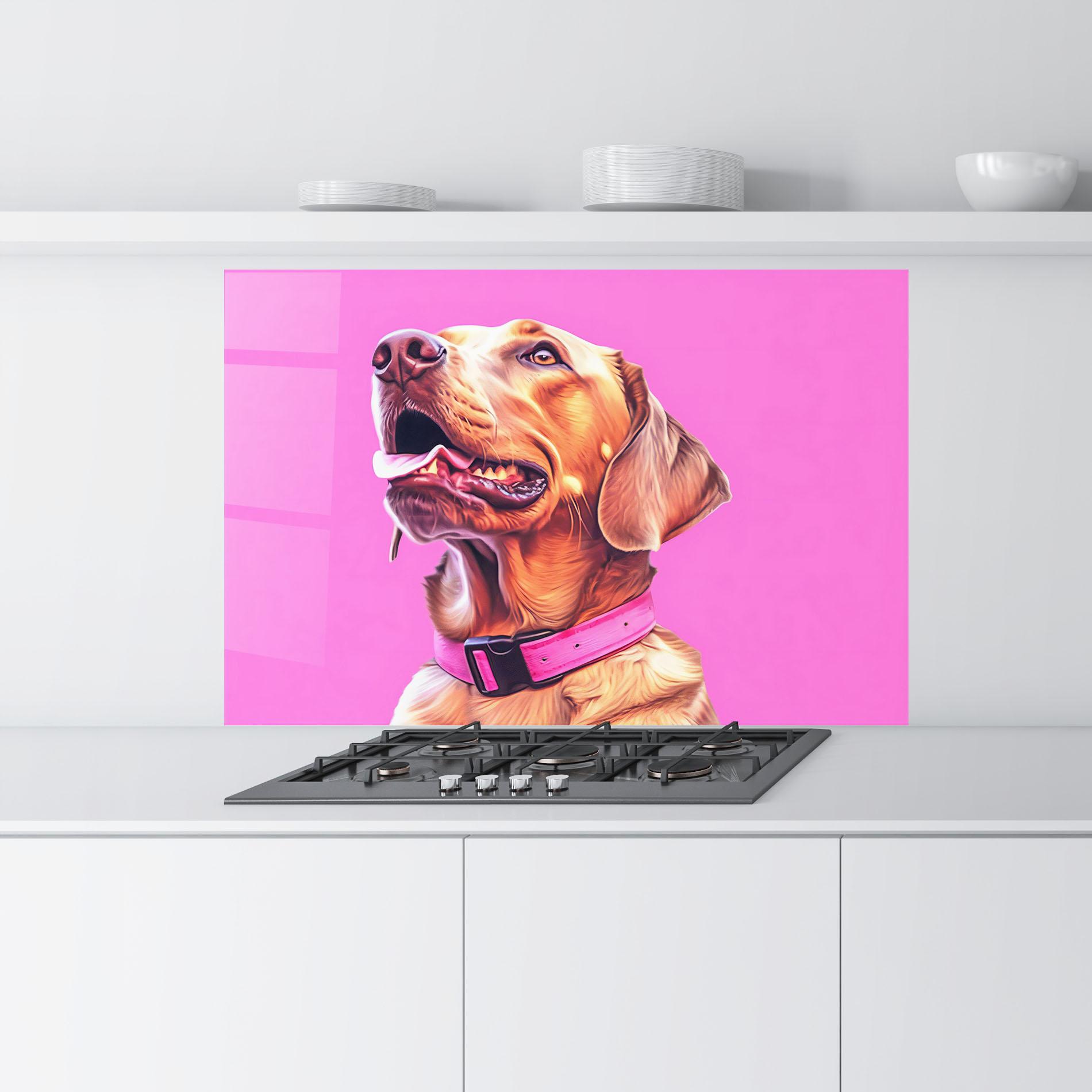 Konyhai üveg hátfal Cute Retriever Dog mockup 9