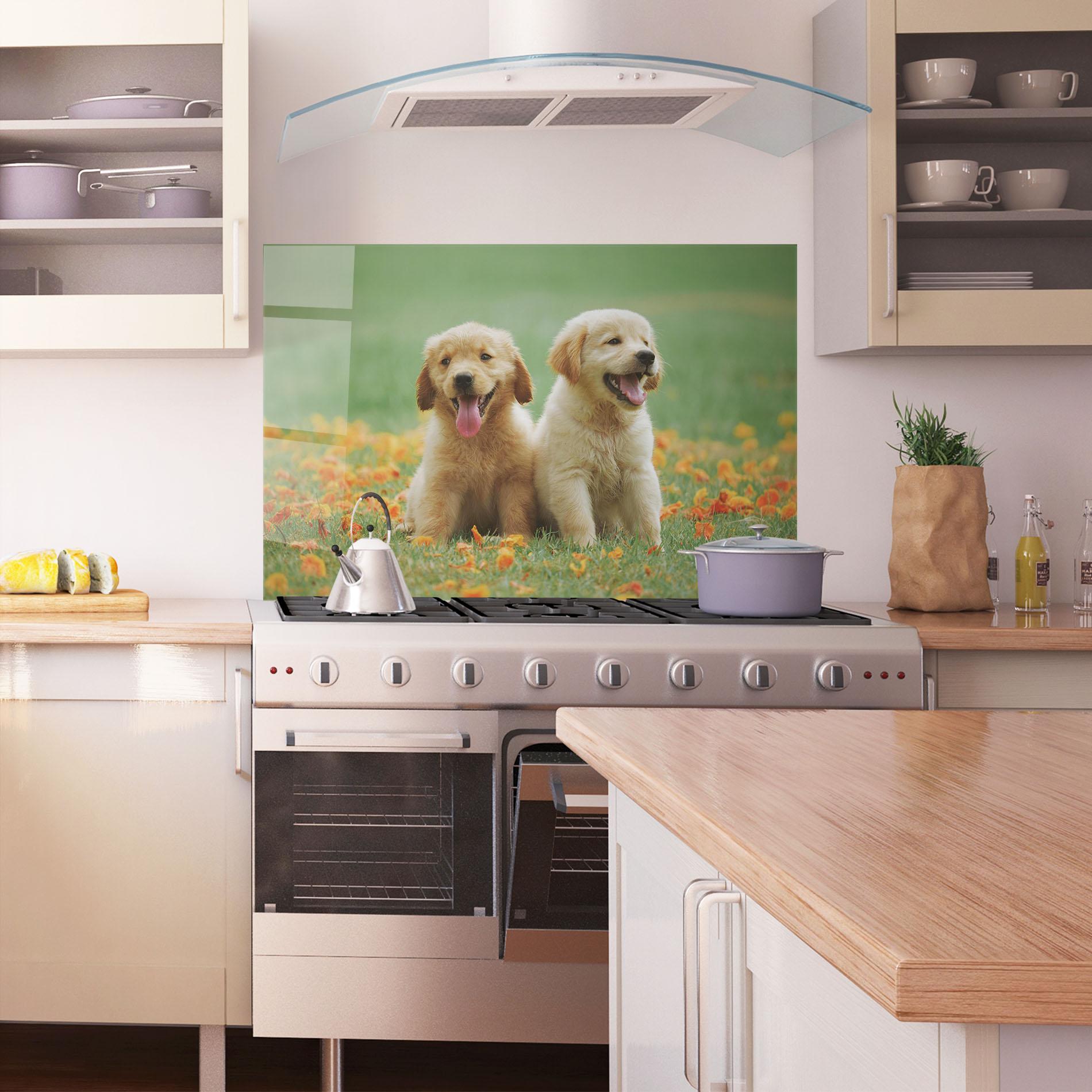 Konyhai üveg hátfal Happy Dogs mockup 1
