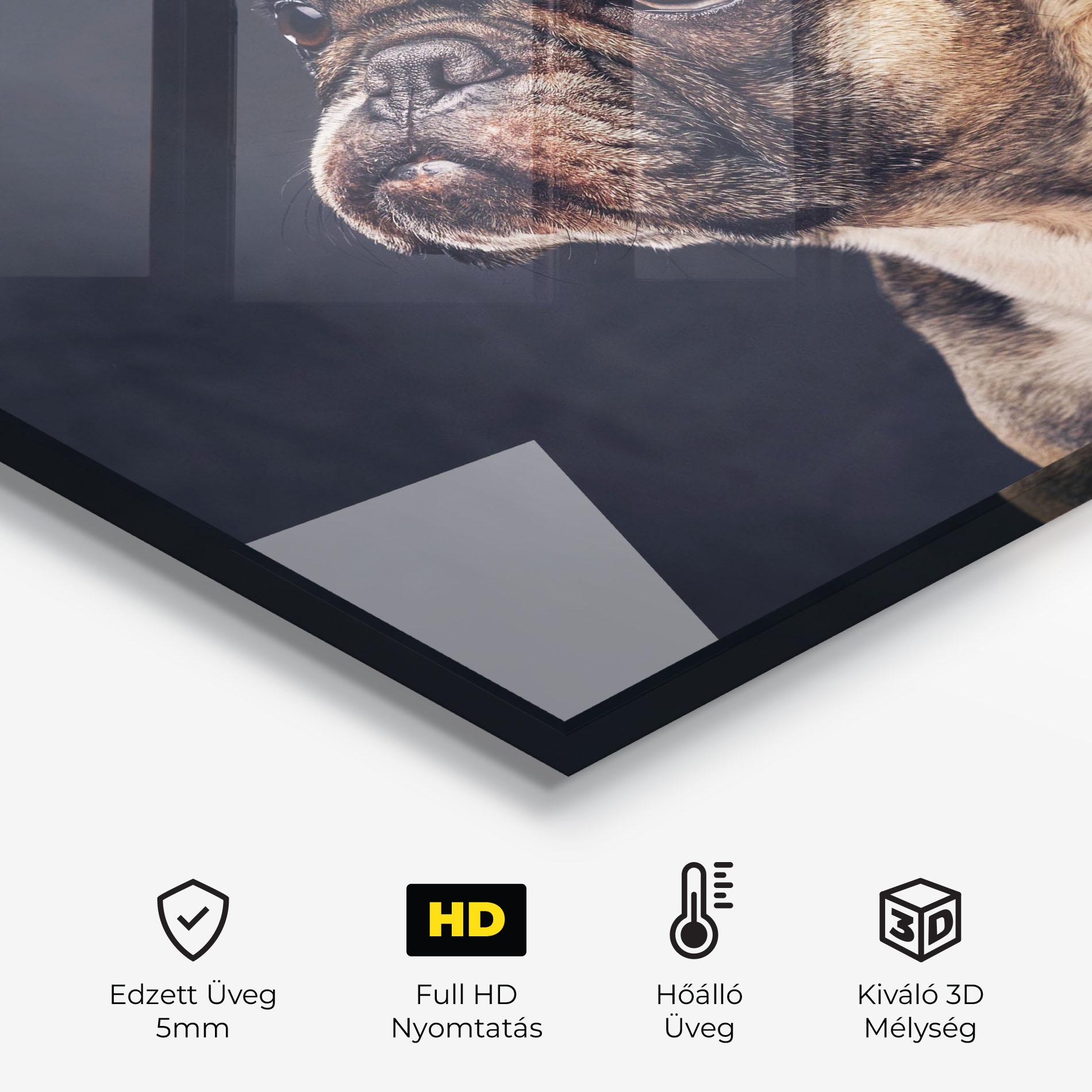 Konyhai üveg hátfal Funny Face Dog mockup 2