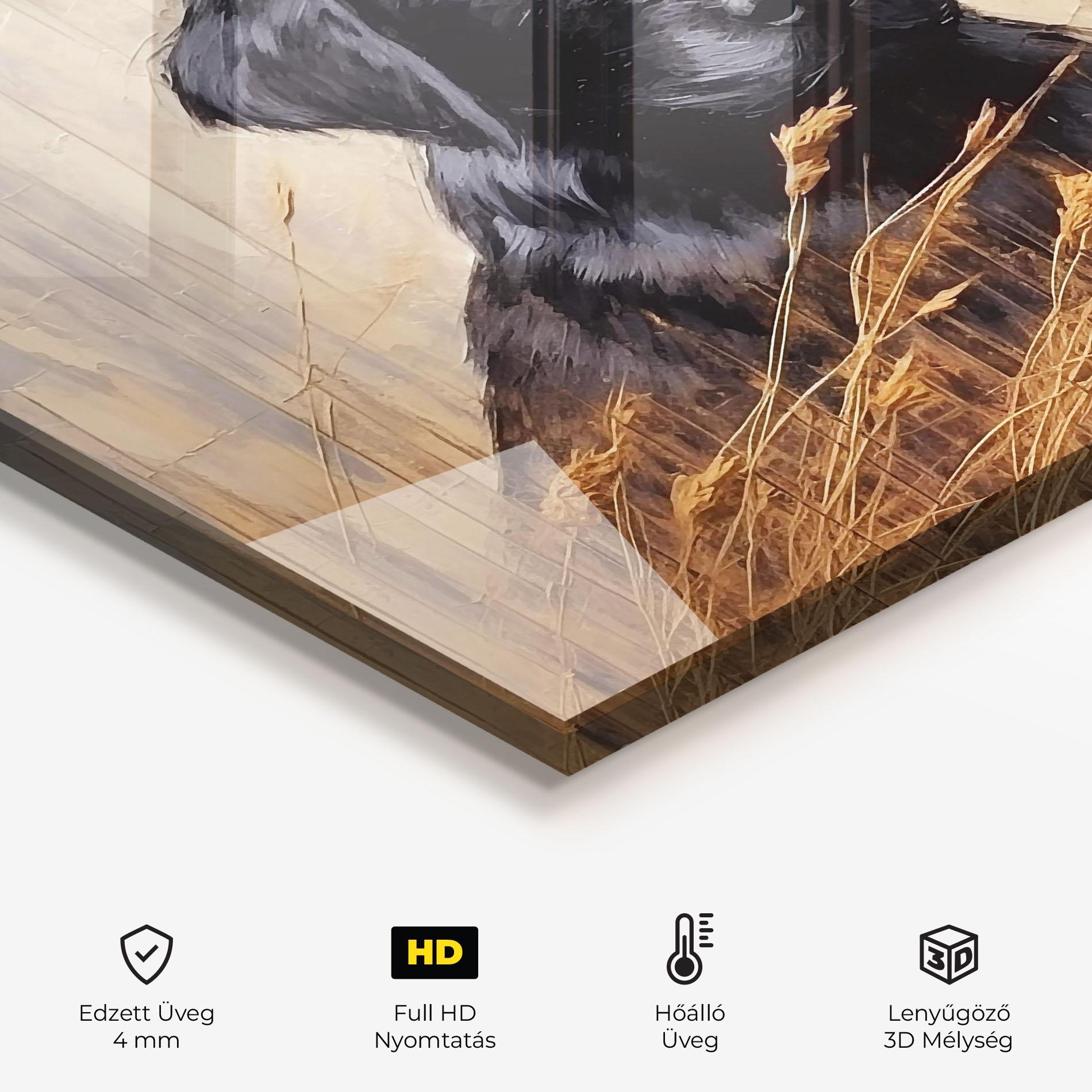 Konyhai üveg hátfal Black Dog Art mockup 2