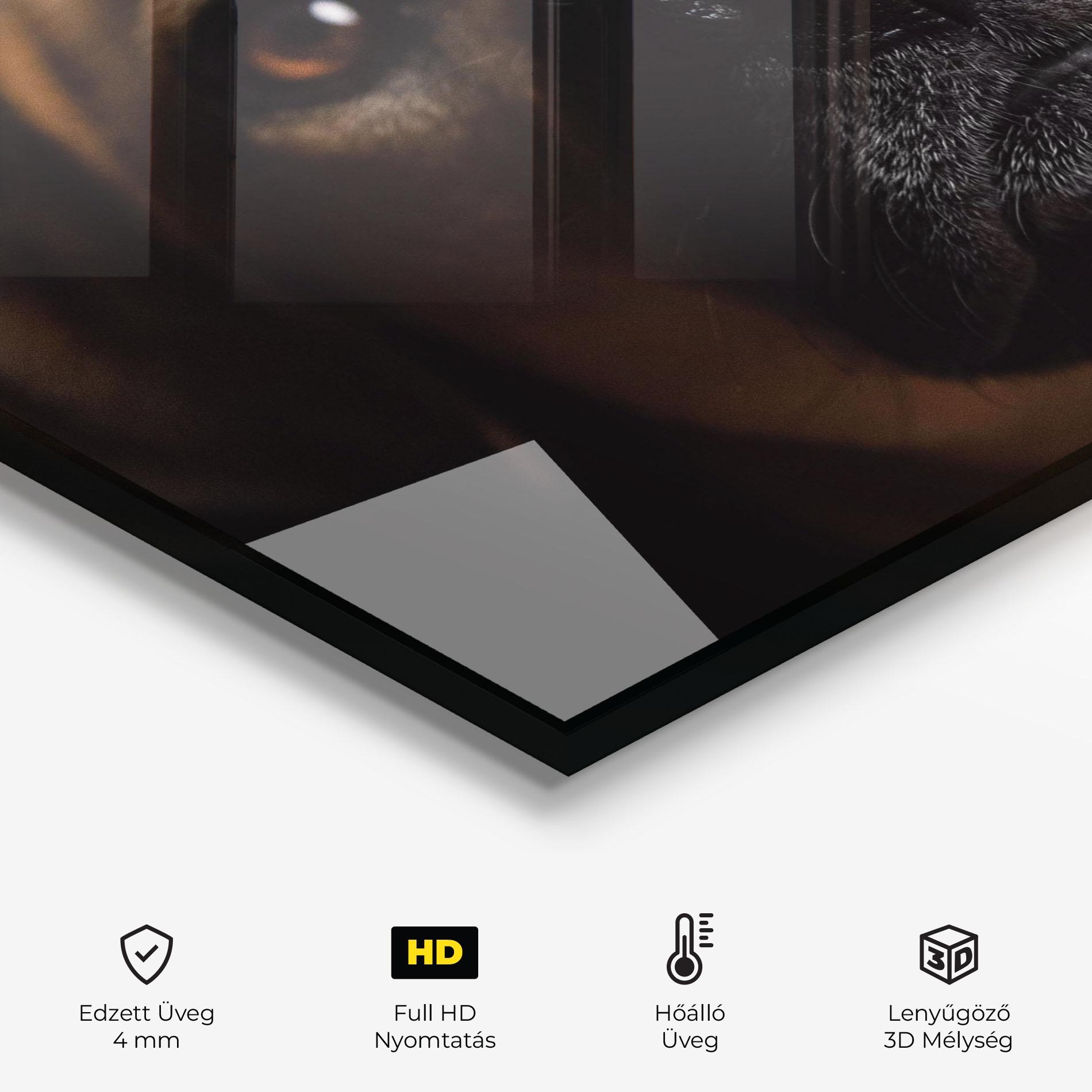 Konyhai üveg hátfal Black Nose Dog mockup 2