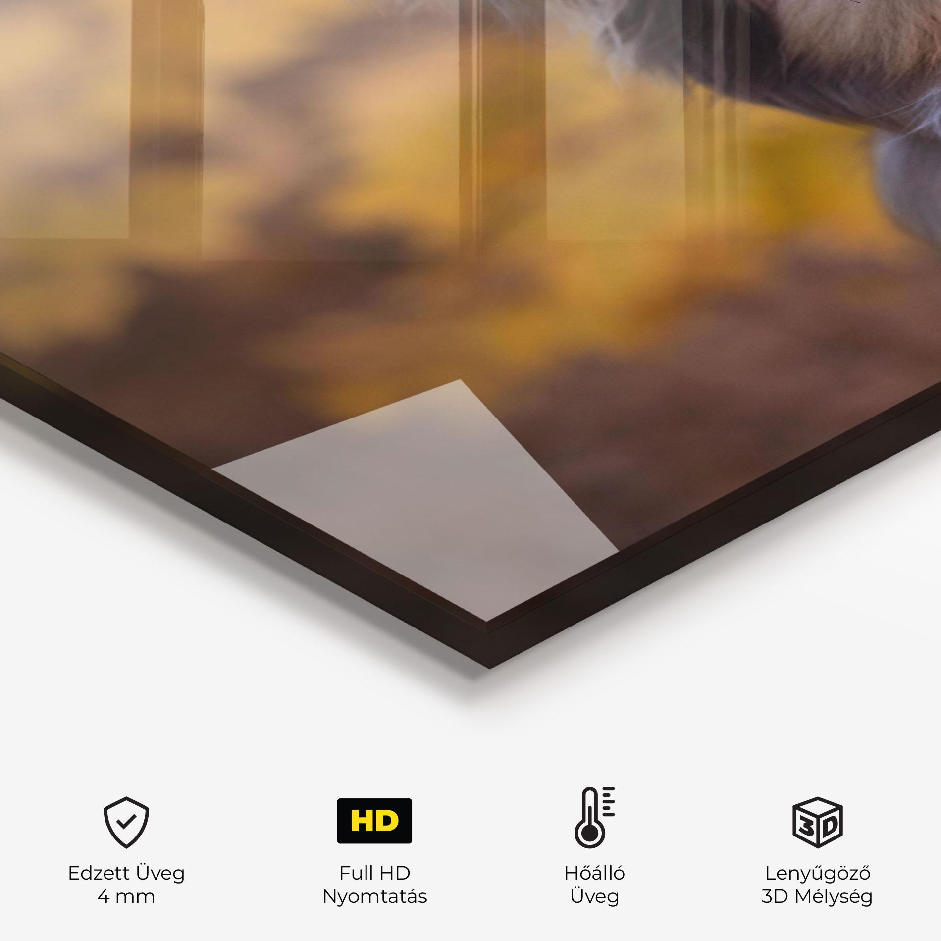 Konyhai üveg hátfal Coffee Brown Dog mockup 2