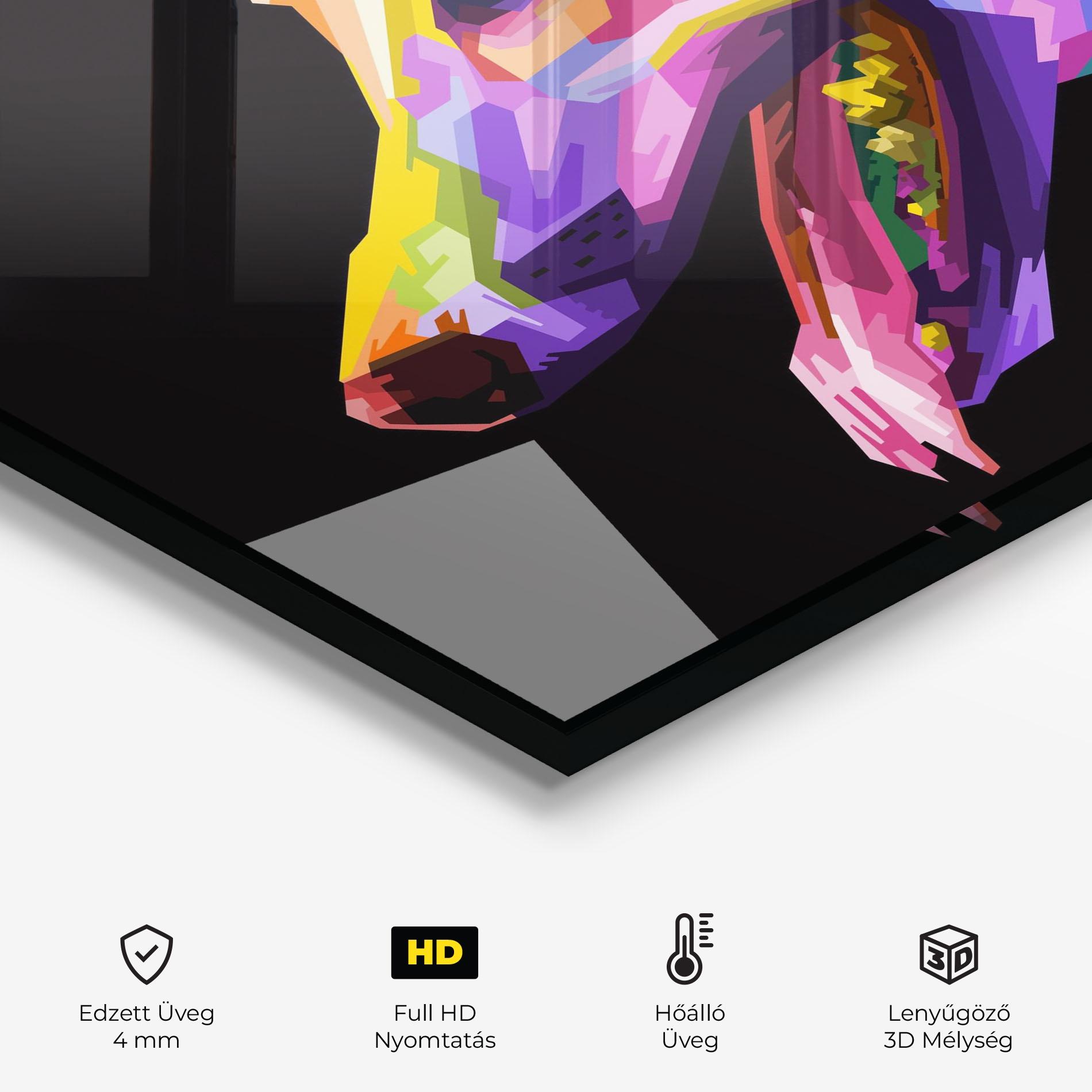 Konyhai üveg hátfal Colorful Dog Art mockup 2