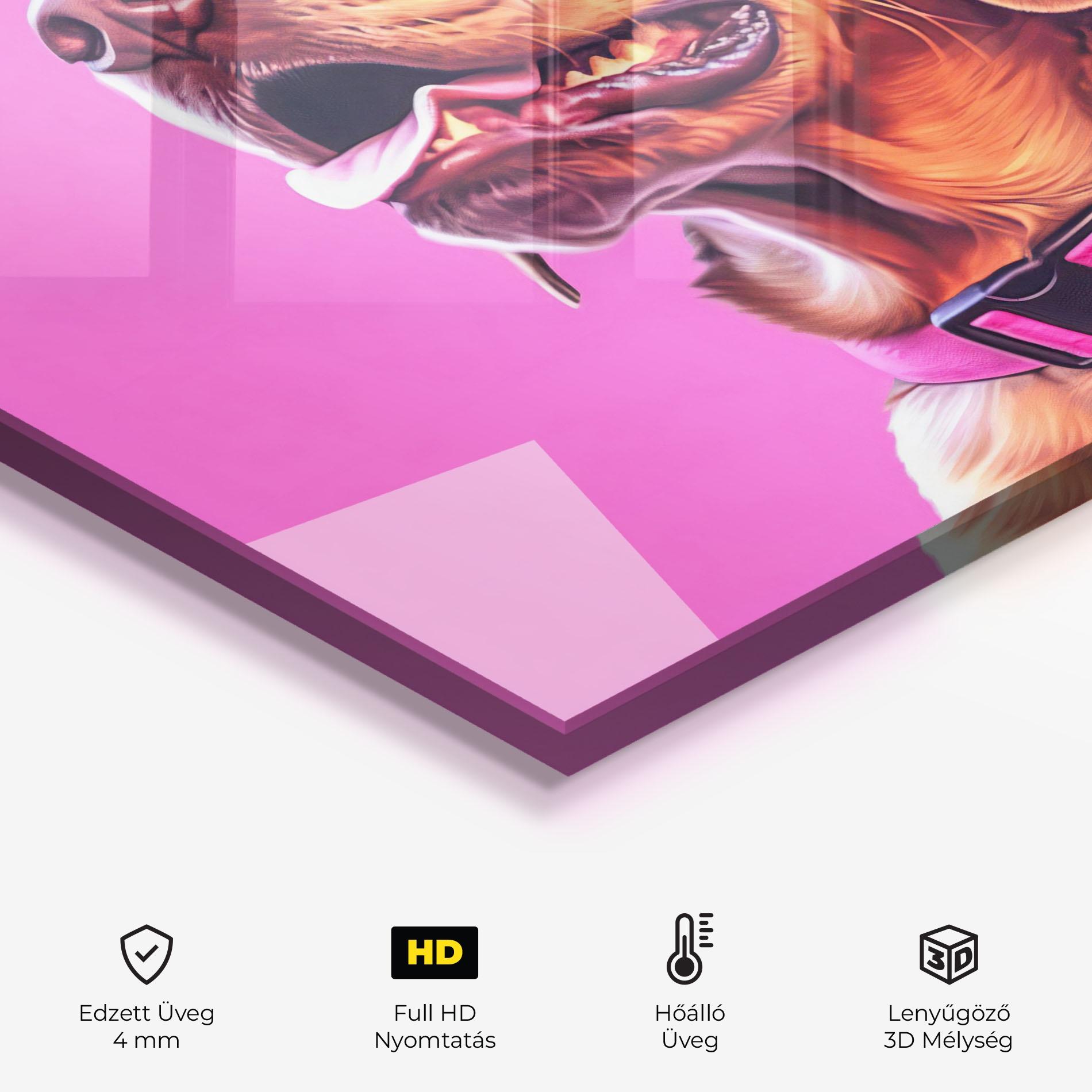 Konyhai üveg hátfal Cute Retriever Dog mockup 2