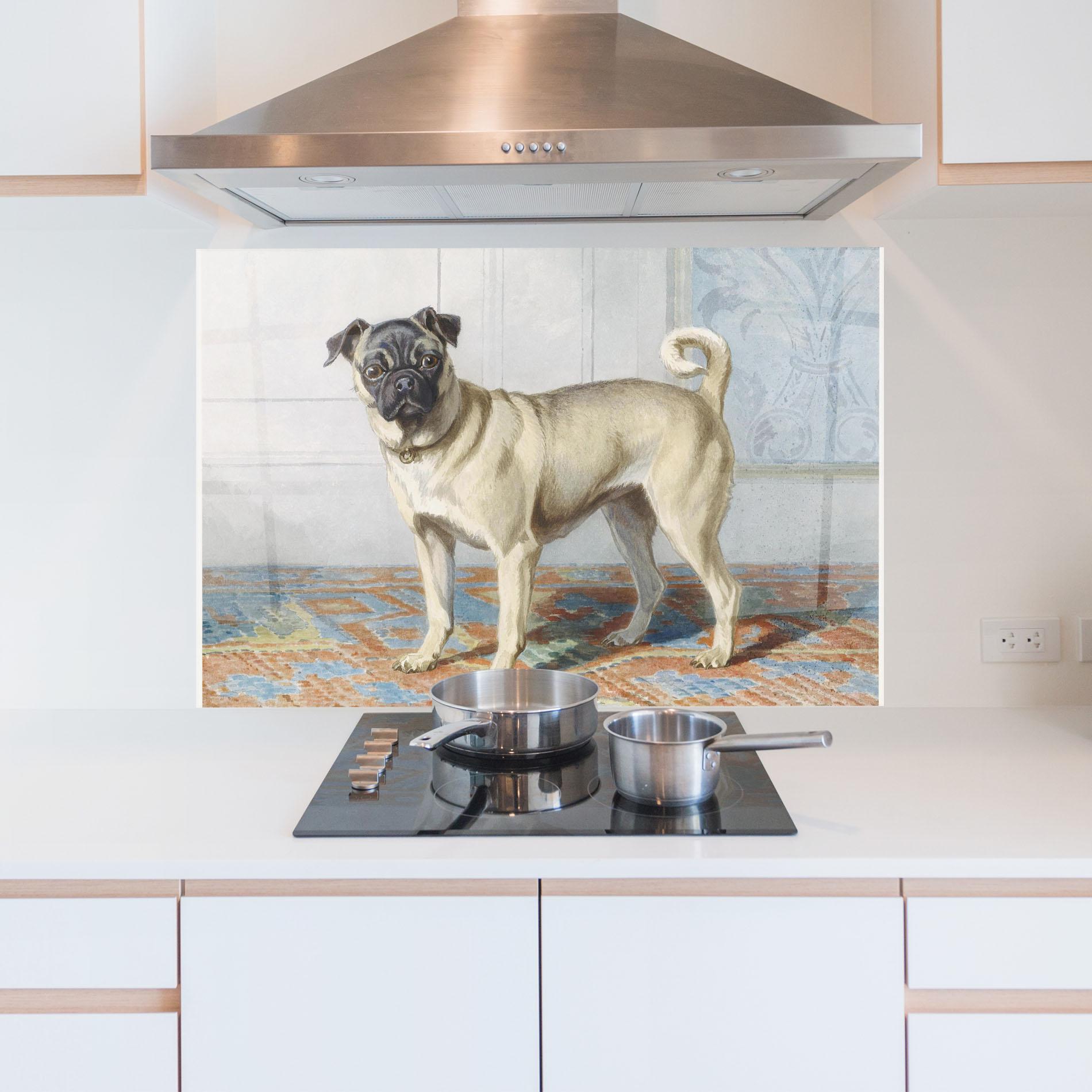 Konyhai üveg hátfal Cute Cream Dog mockup 5