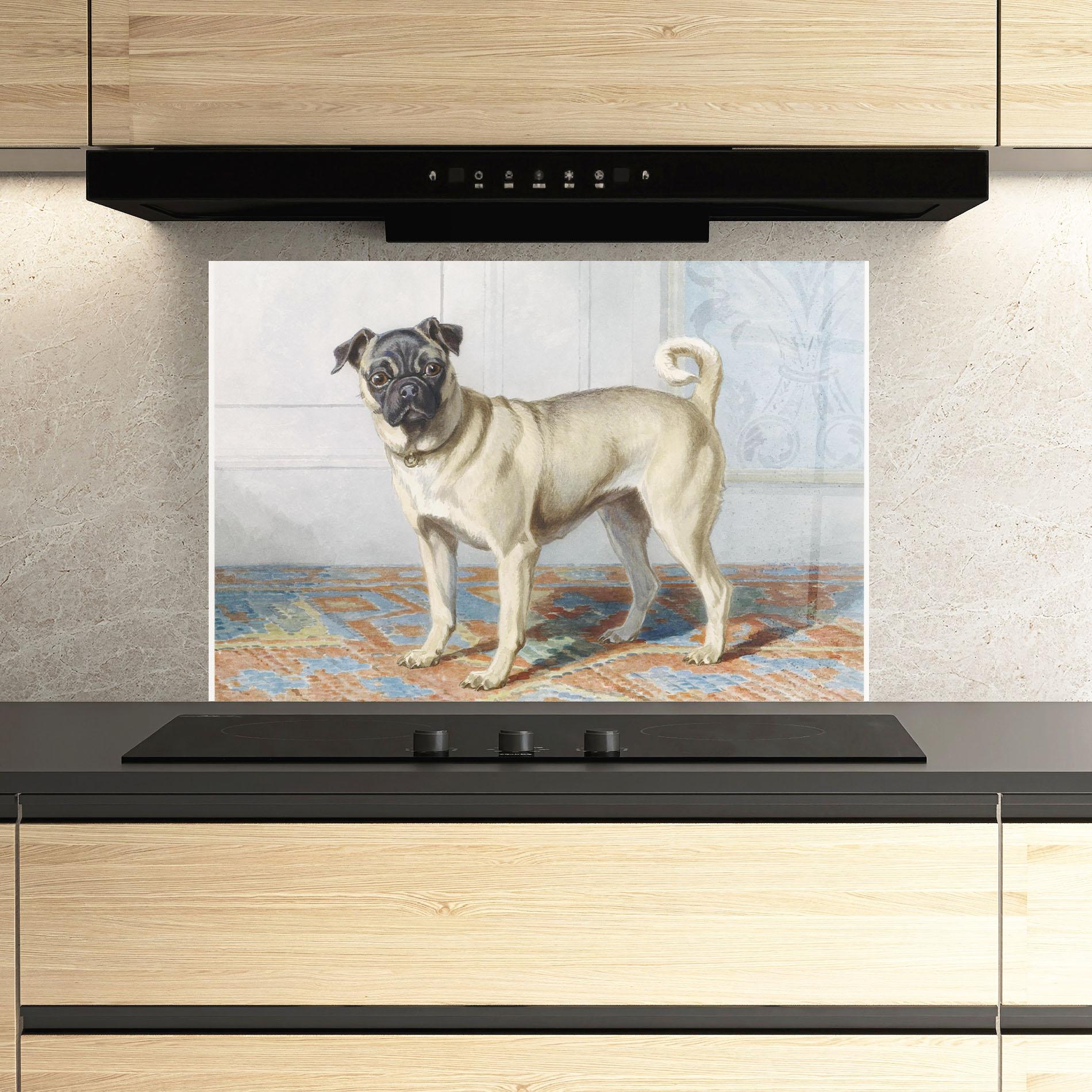 Konyhai üveg hátfal Cute Cream Dog mockup 3