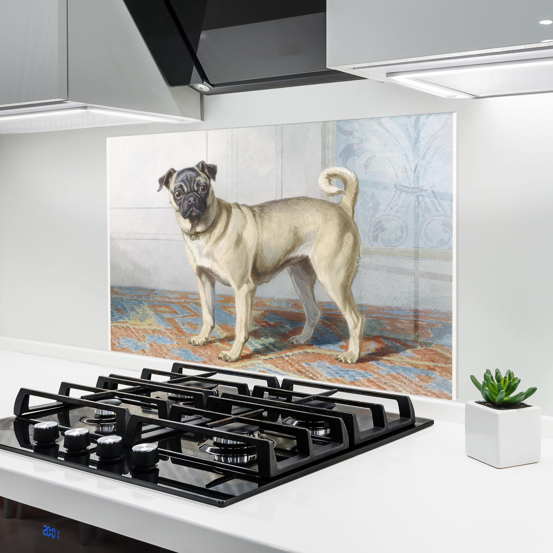 Konyhai üveg hátfal Cute Cream Dog mockup 6