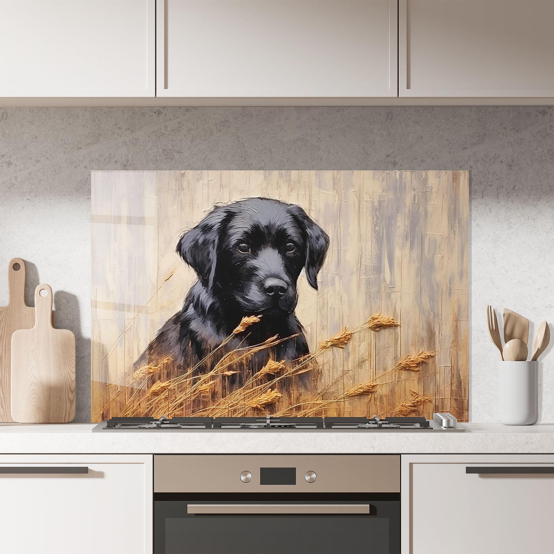 Konyhai üveg hátfal Black Dog Art mockup 7